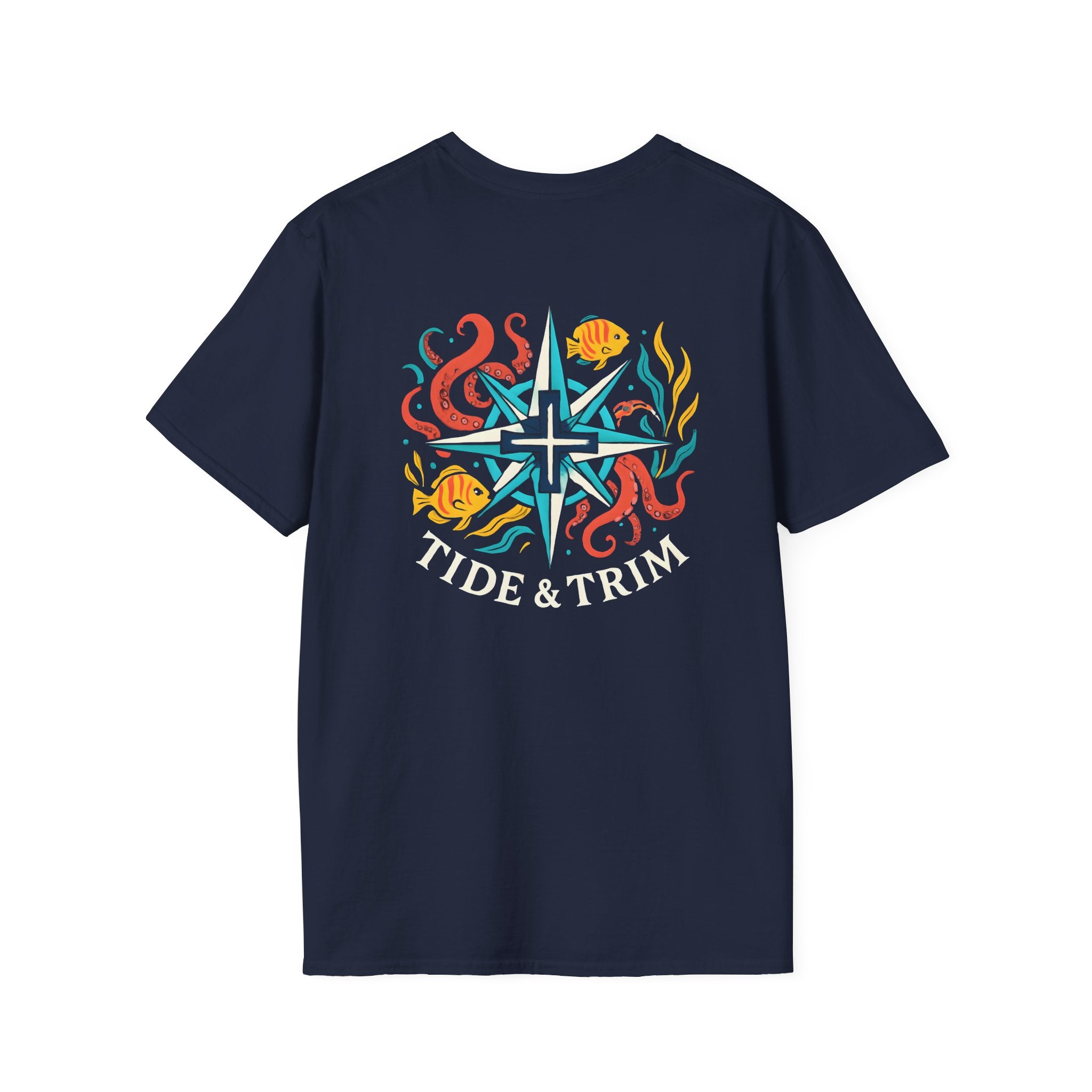Compass Octopus Nautical T-Shirt — Sea Life Adventure Tee