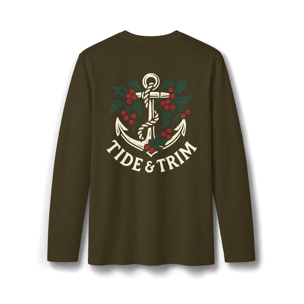 Tide & Trim Nautical Winter Anchor Long Sleeve T-Shirt