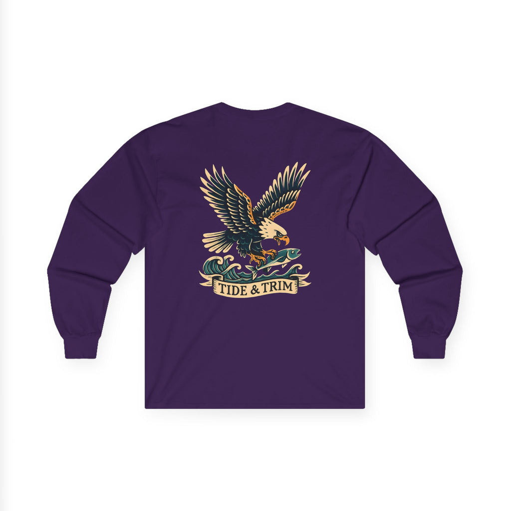 Nautical Eagle Fishing Long Sleeve Tee