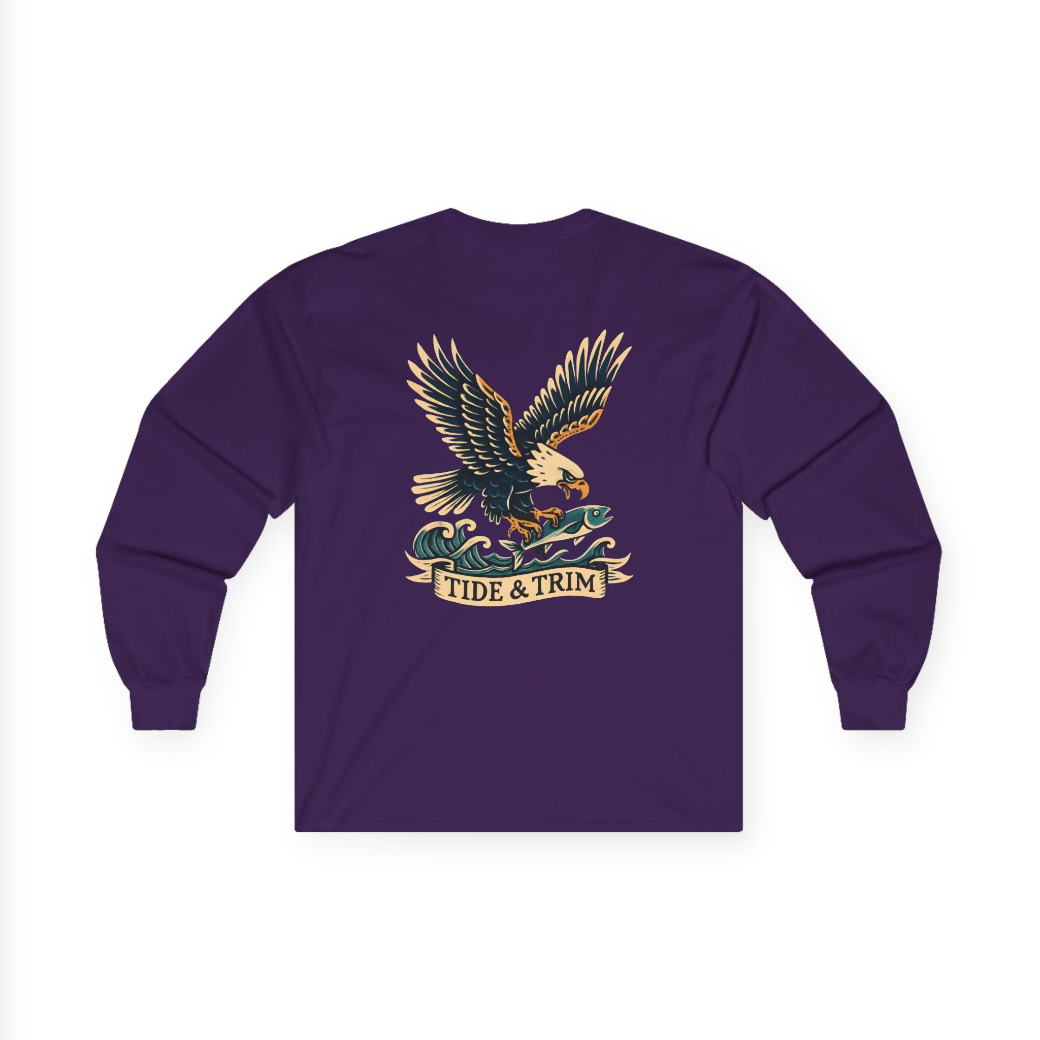 Nautical Eagle Fishing Long Sleeve Tee