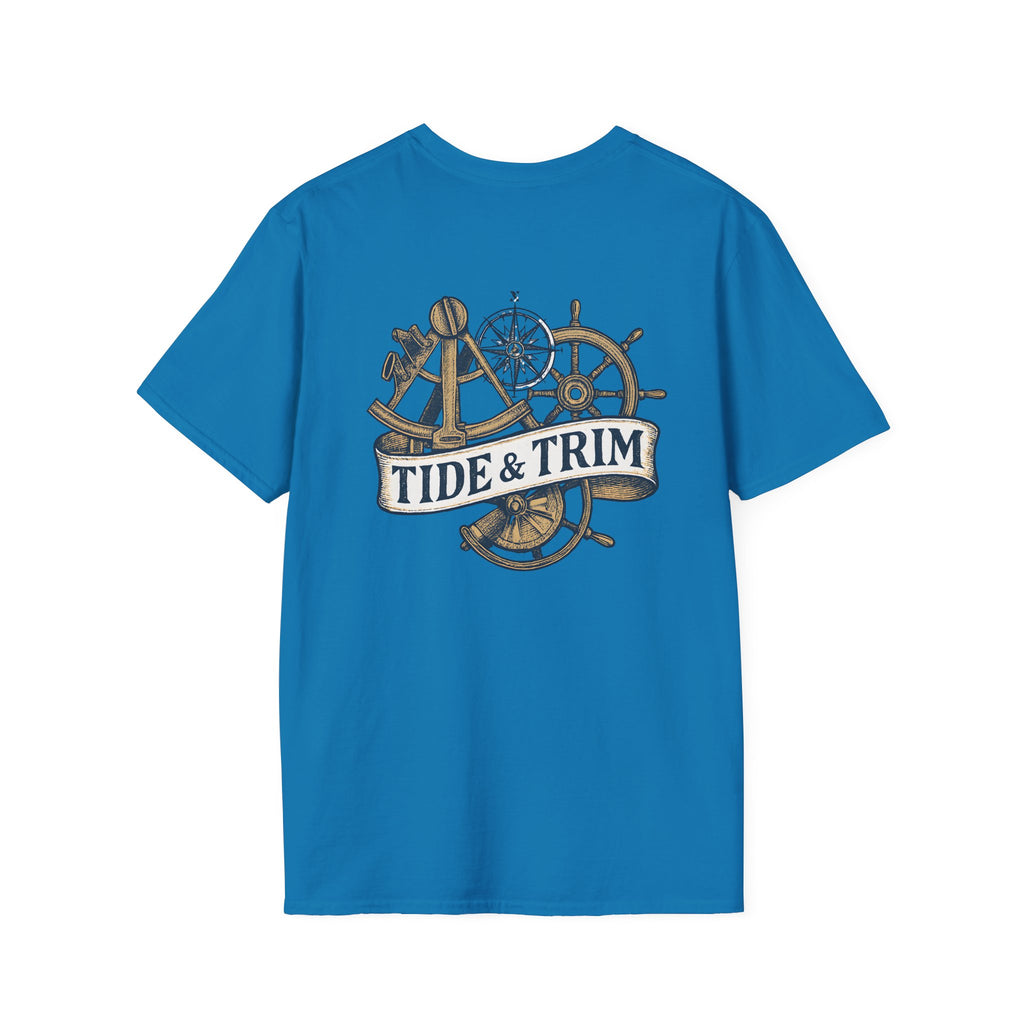 Nautical Anchor & Helm T-Shirt — Classic Maritime Anchor and Ship Wheel Tee