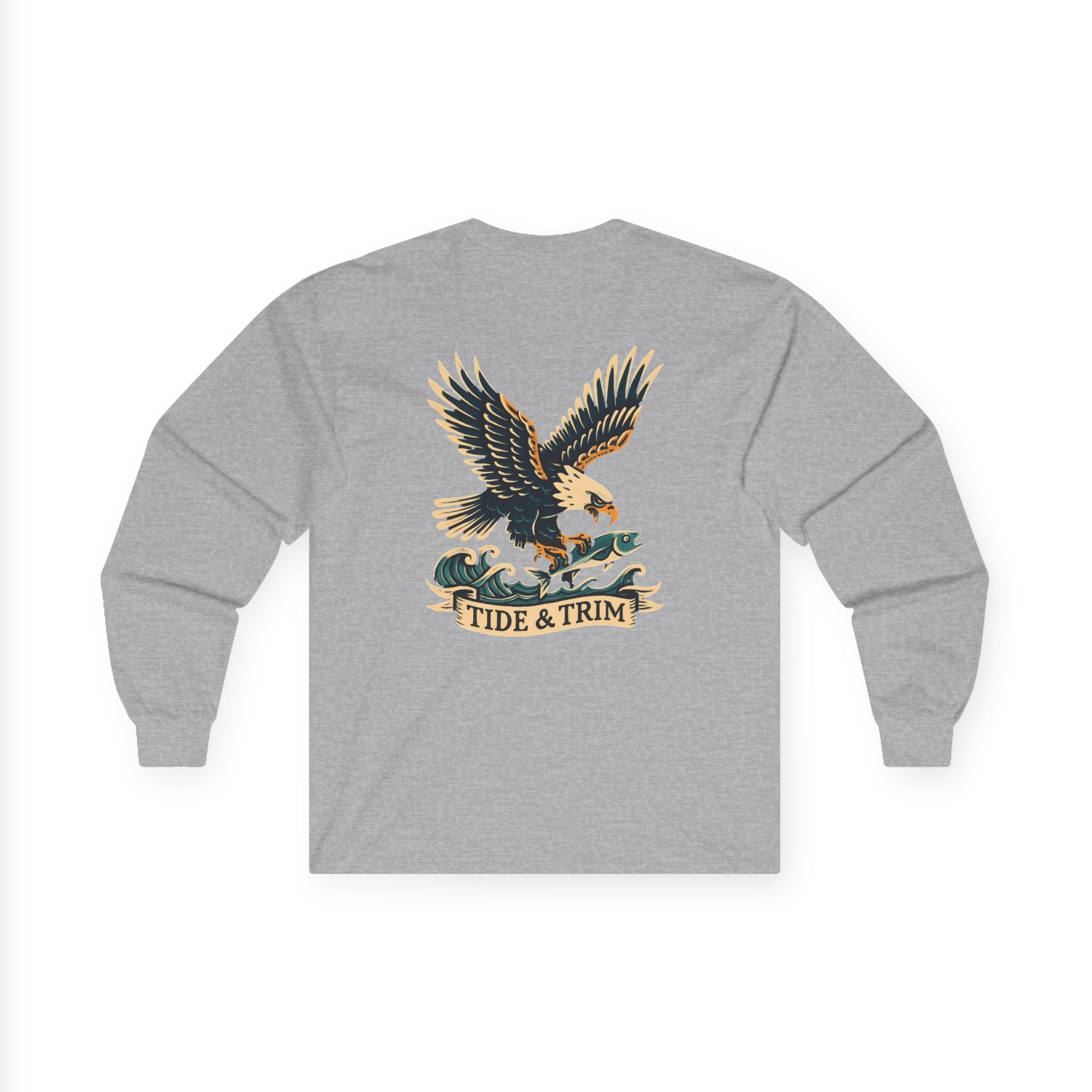 Nautical Eagle Fishing Long Sleeve Tee