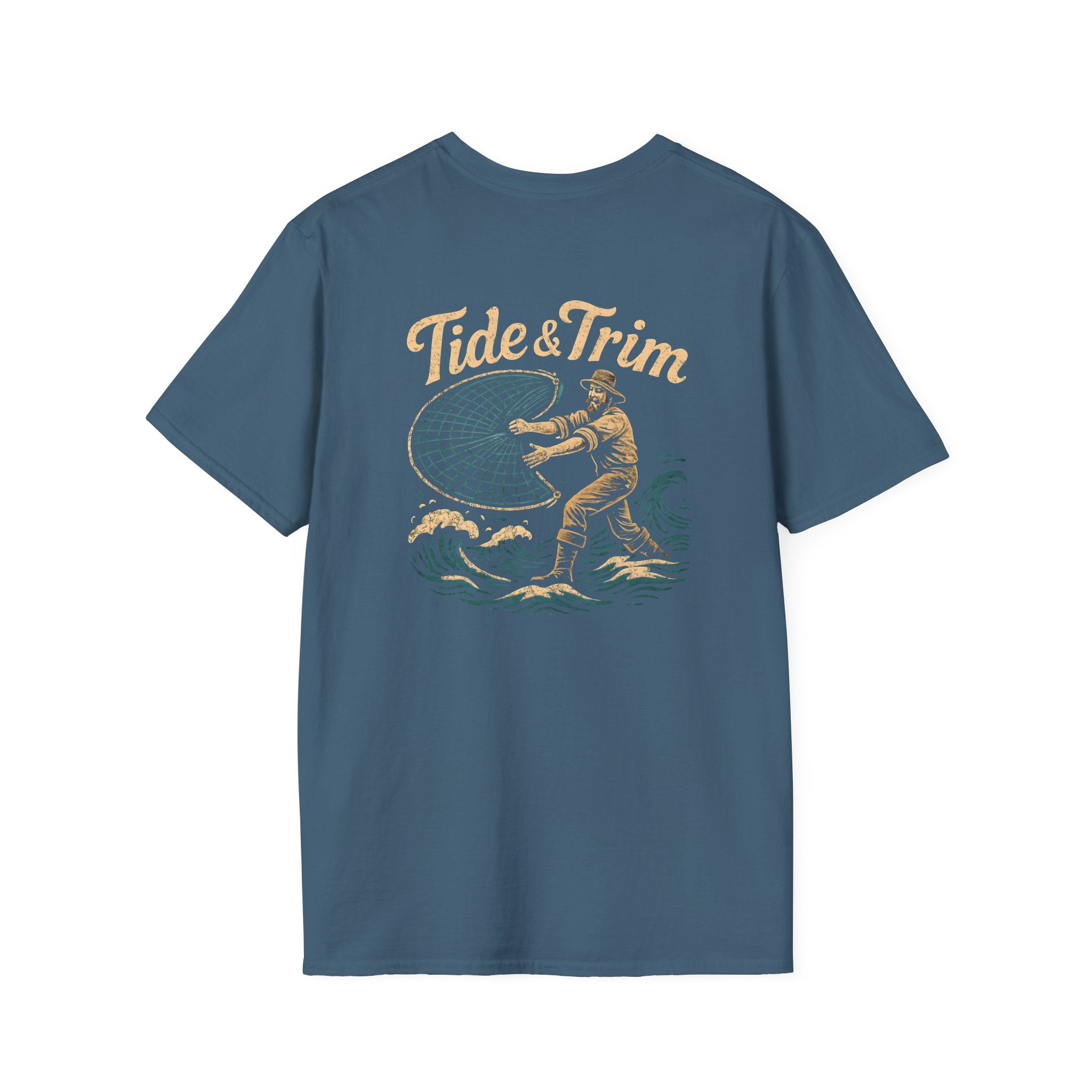 Vintage Throwing Cast Net Fishing T-Shirt — Fisherman Net Graphic