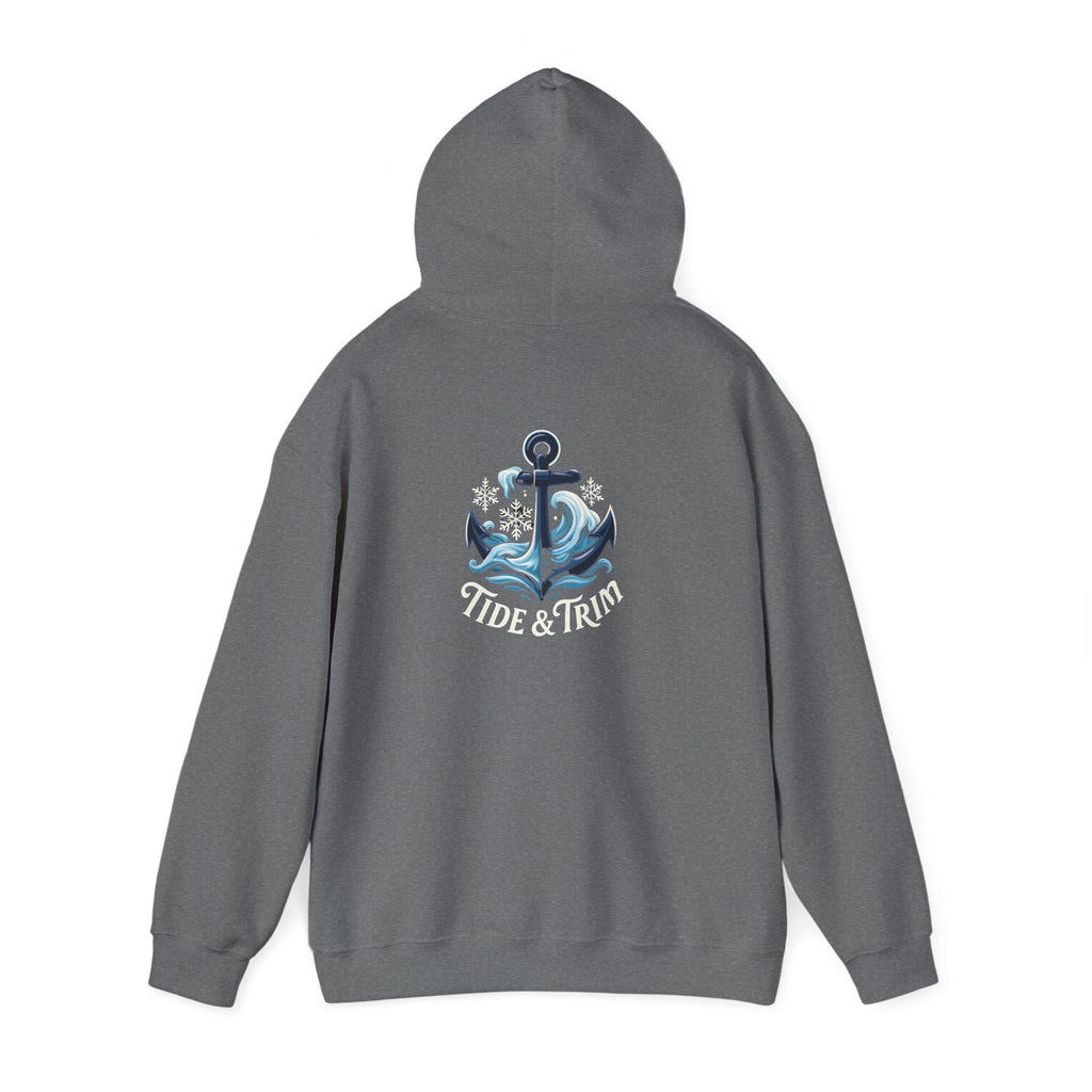Tide & Trim Anchor Hoodie — Nautical Wave Pullover for Ocean Lovers