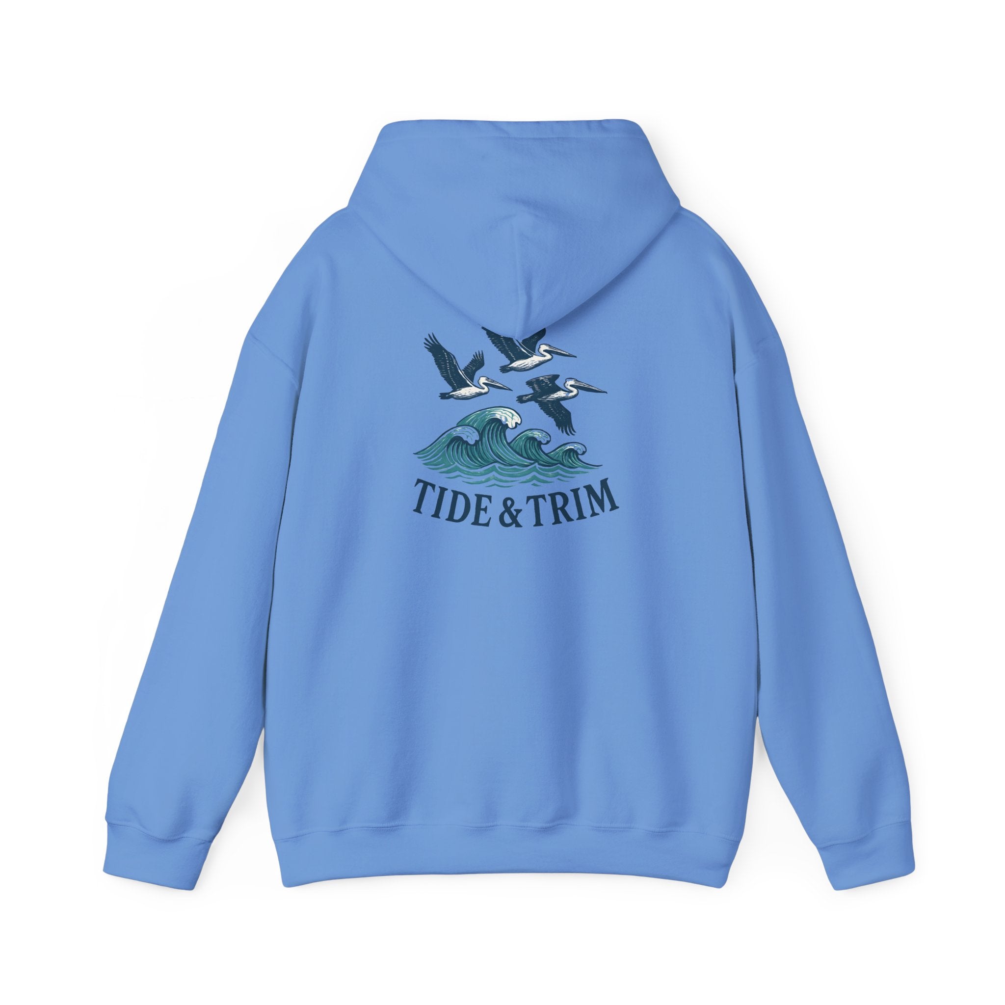 Nautical Pelicans Soaring Hoodie — Pelicans & Waves Crew Sweatshirt