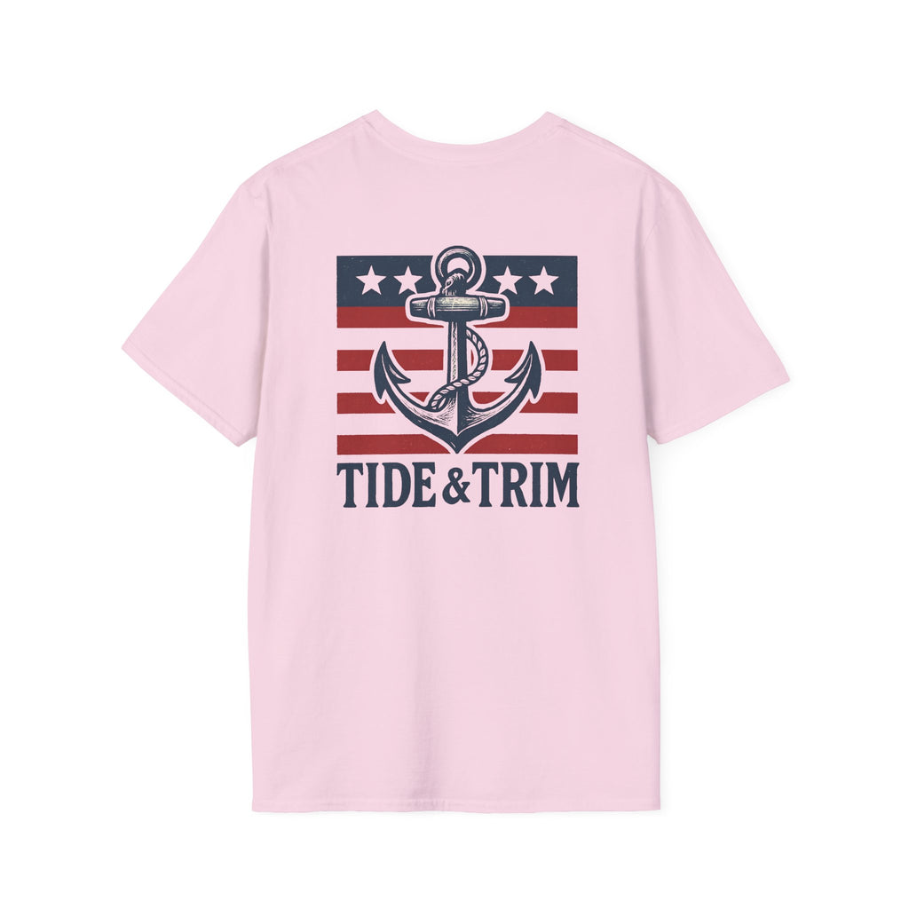 Patriotic Anchor Nautical T-Shirt — Tide & Trim Flag Design