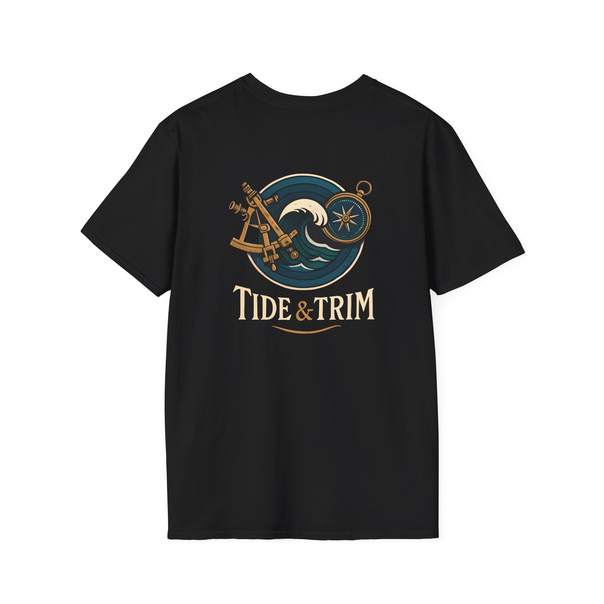Nautical Navigation Instruments T-Shirt — Marine Compass & Sextant Design