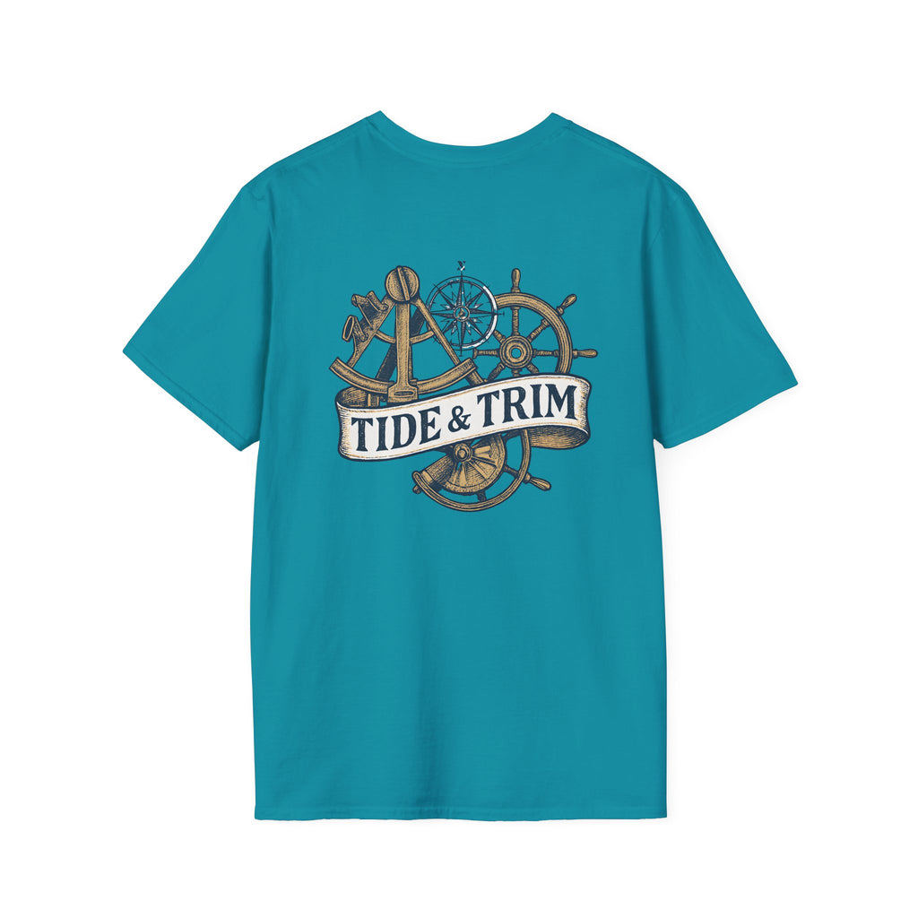 Nautical Anchor & Helm T-Shirt — Classic Maritime Anchor and Ship Wheel Tee