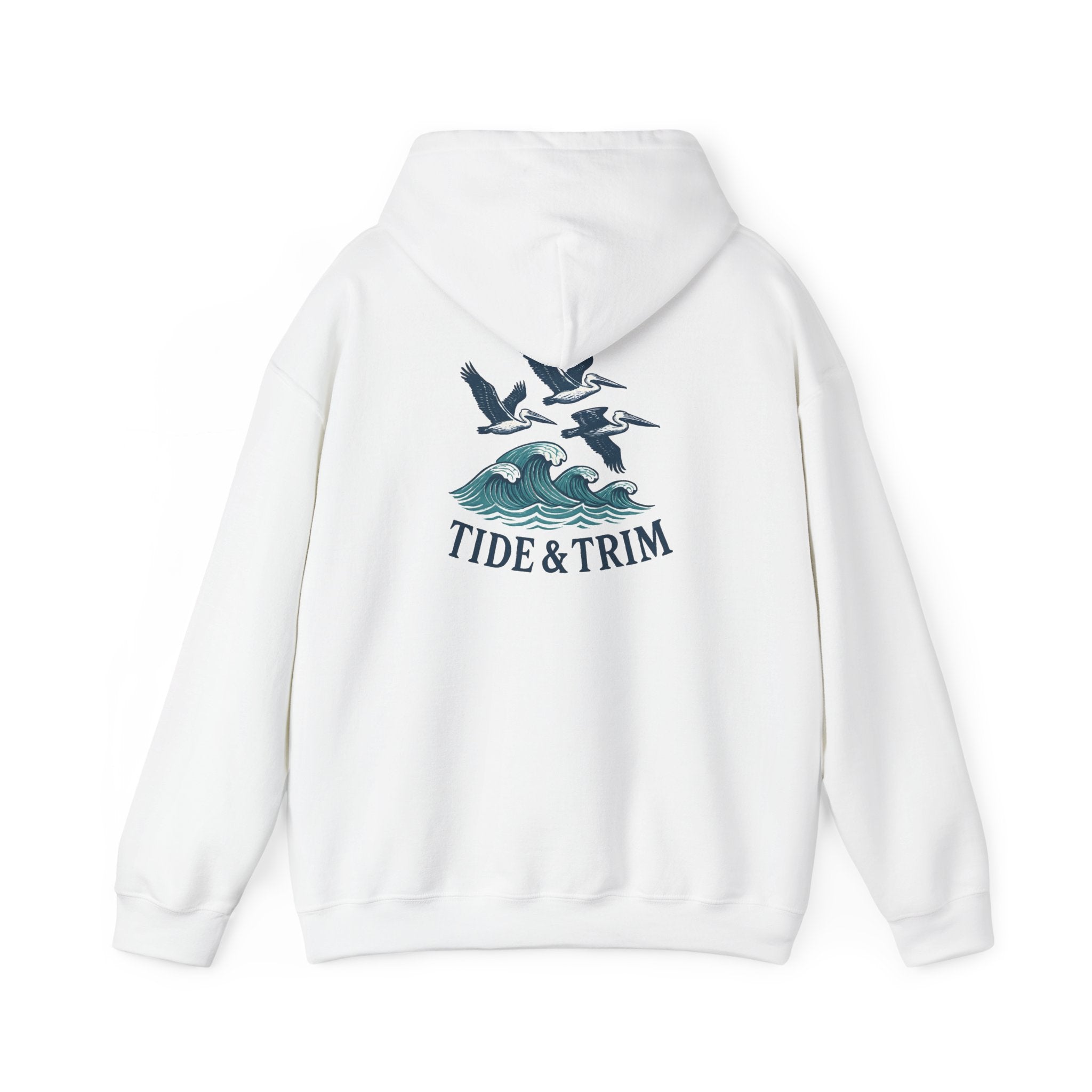 Nautical Pelicans Soaring Hoodie — Pelicans & Waves Crew Sweatshirt