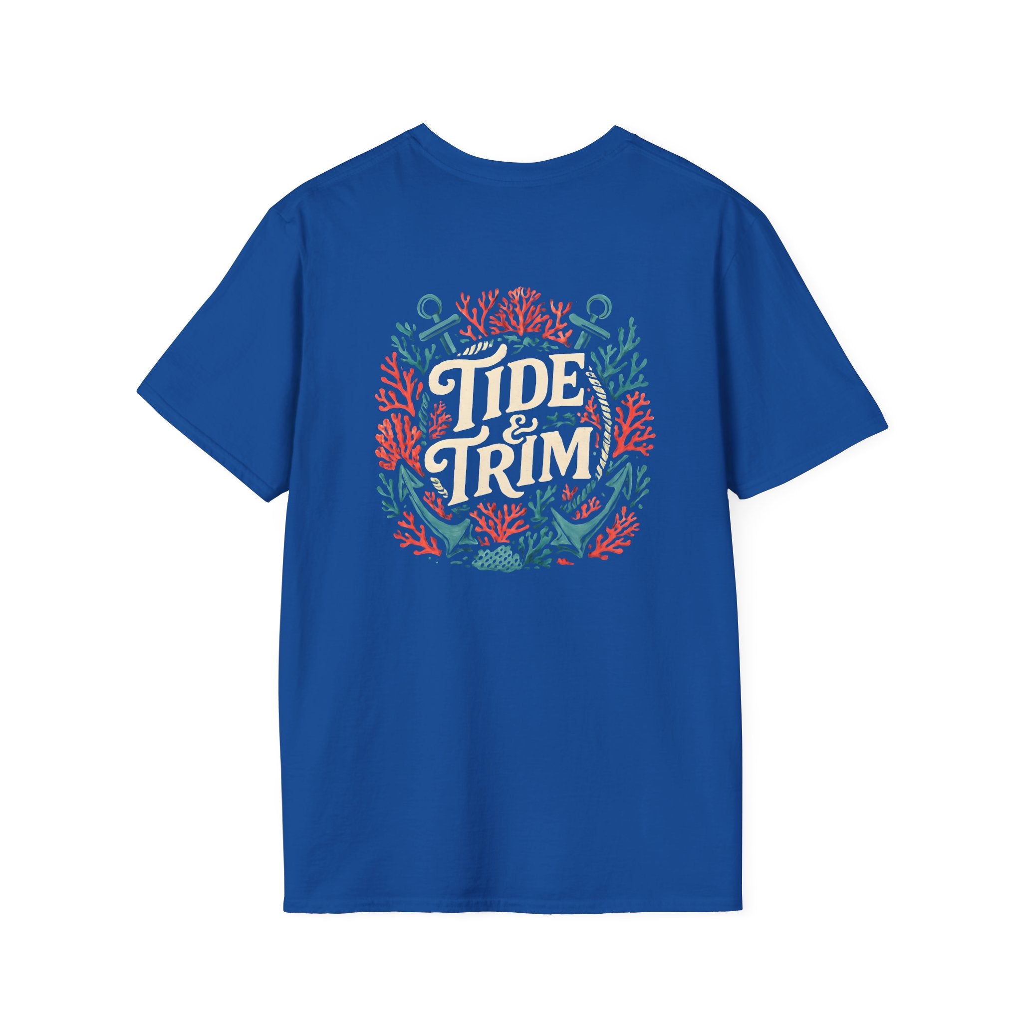 Tide & Trim Vintage Nautical T-Shirt — Anchors, Coral & Ocean Vibes