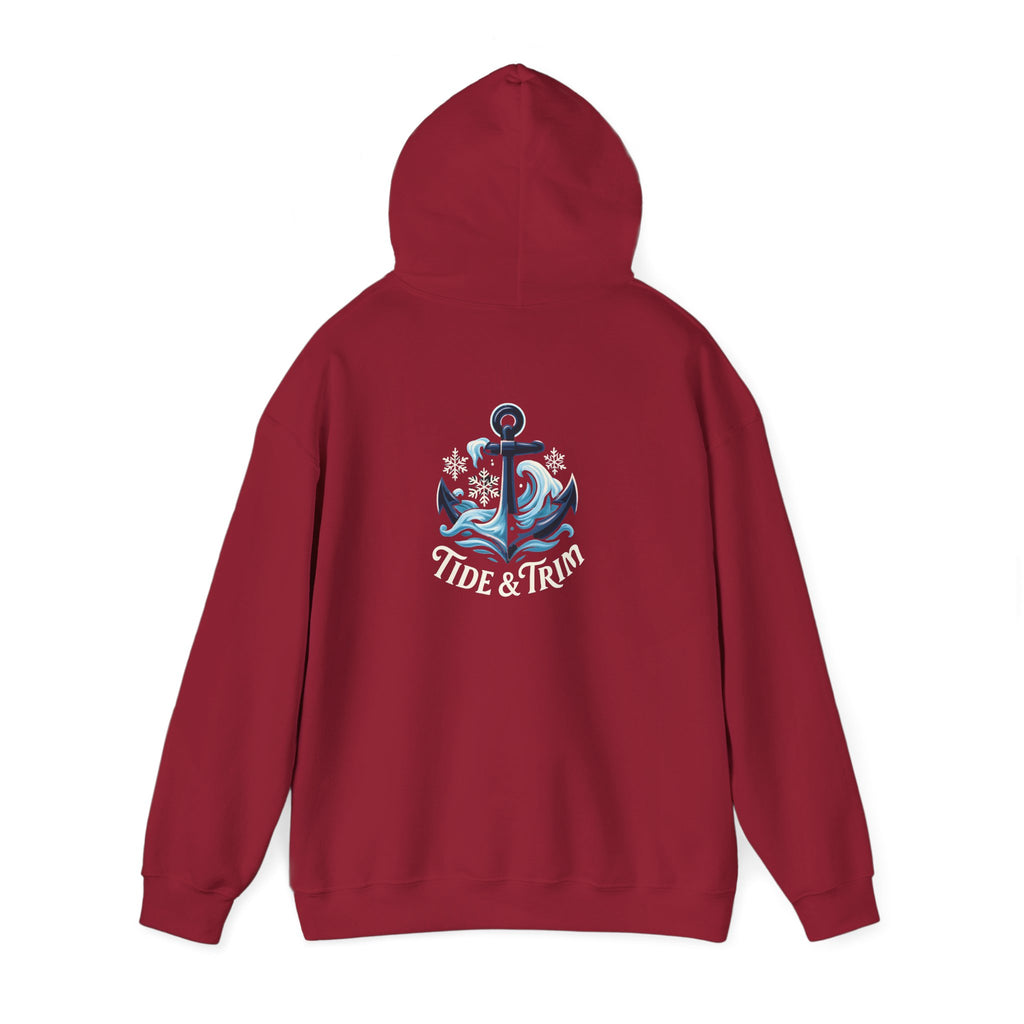 Tide & Trim Anchor Hoodie — Nautical Wave Pullover for Ocean Lovers