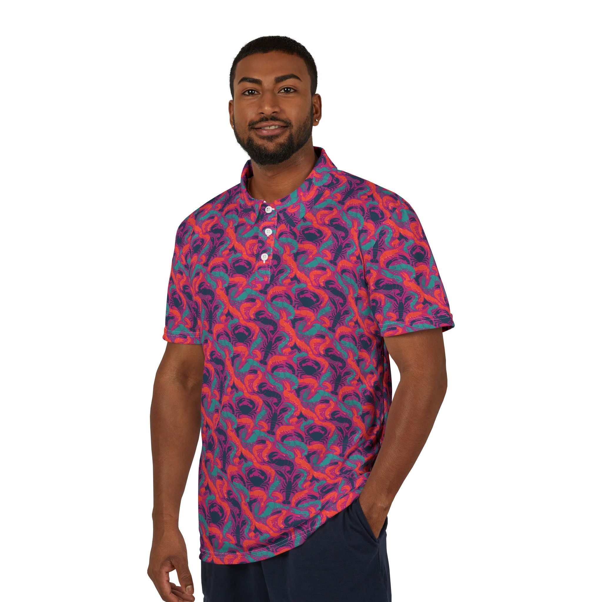 Tropical Nautical Crustacean Polo Shirt