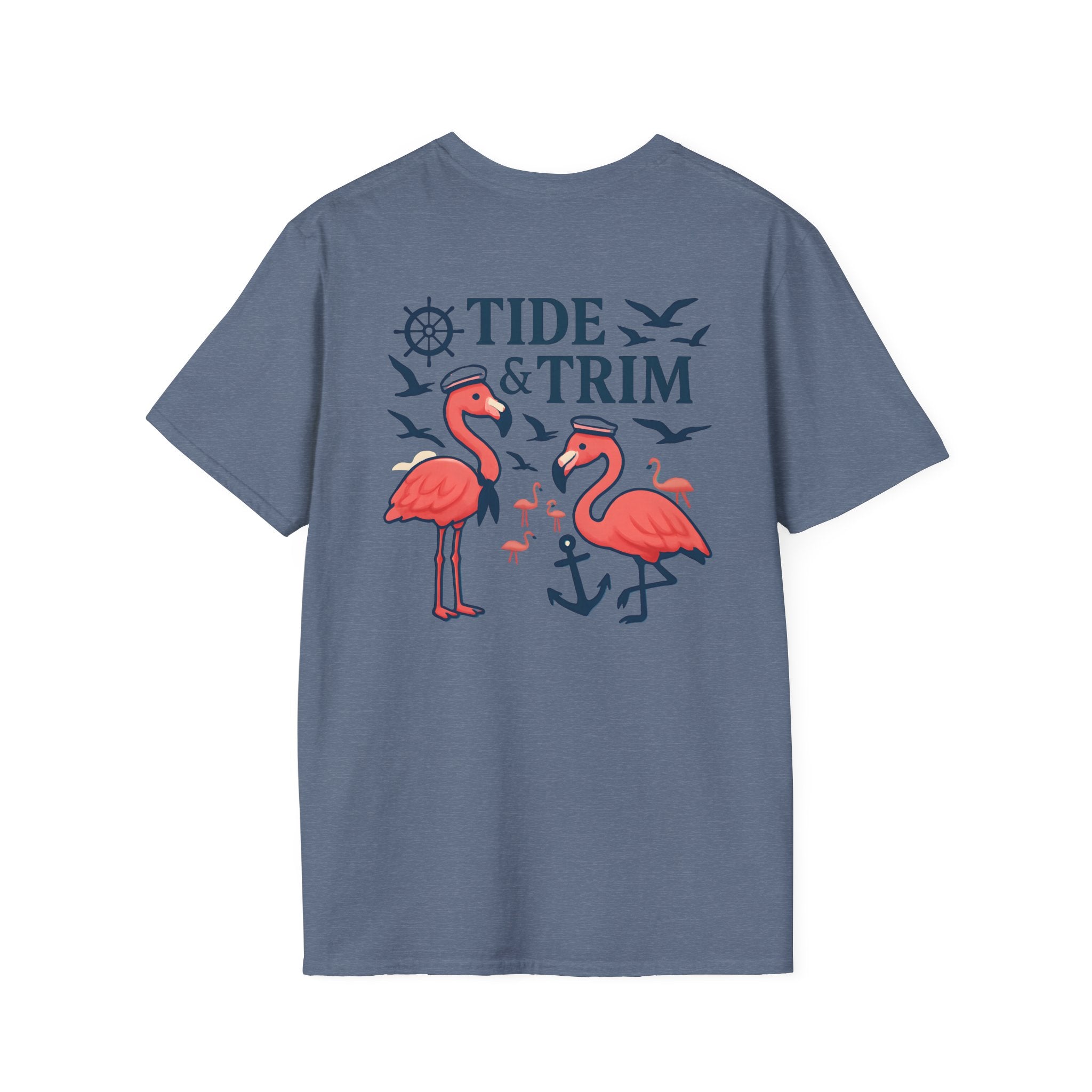 Nautical Flamingo Anchor T-Shirt — Beachy Tropical Sailor Tee