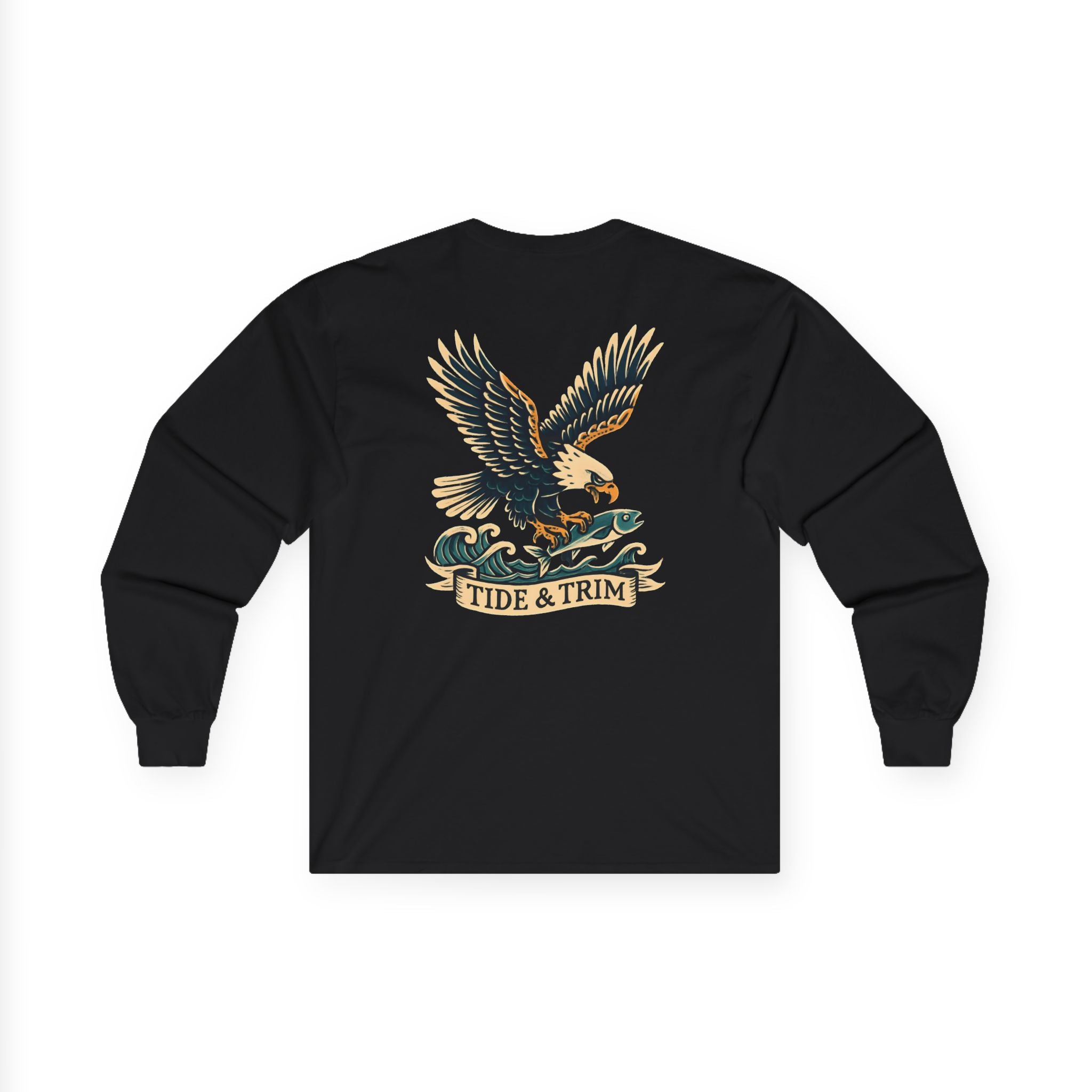 Nautical Eagle Fishing Long Sleeve Tee