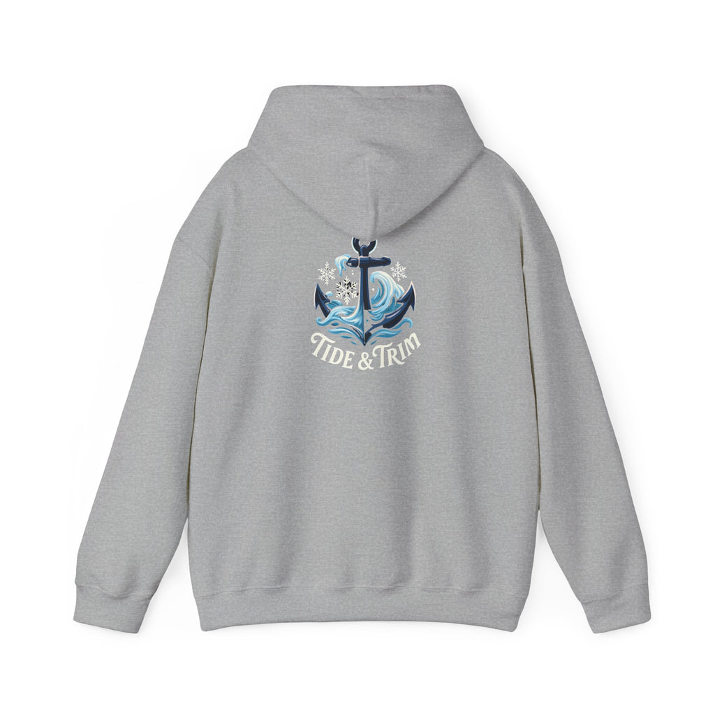Tide & Trim Anchor Hoodie — Nautical Wave Pullover for Ocean Lovers