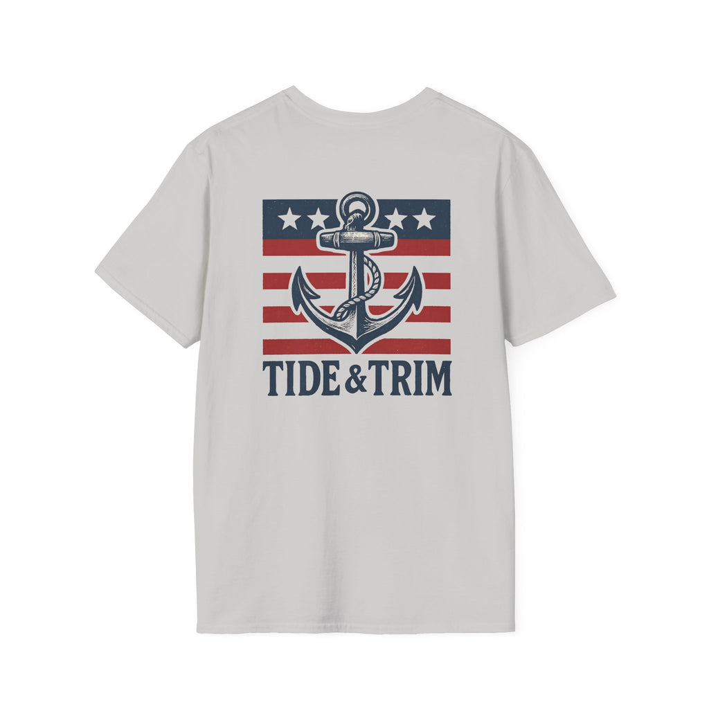 Patriotic Anchor Nautical T-Shirt — Tide & Trim Flag Design