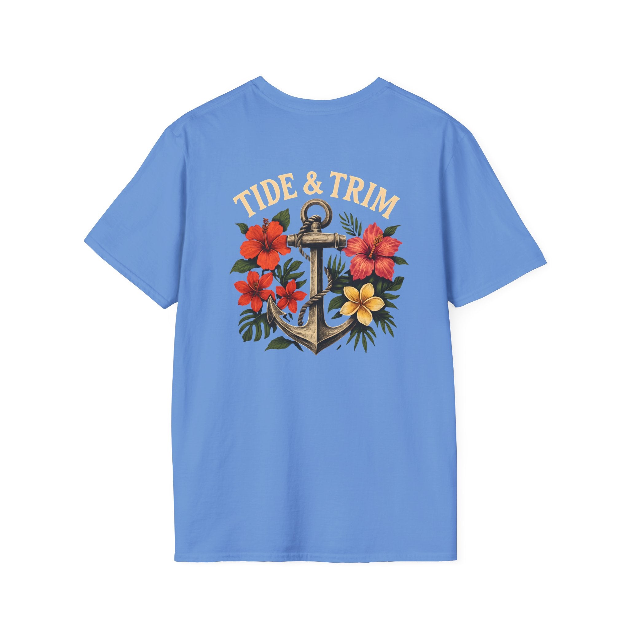 Nautical Anchor Tropical Flowers T-Shirt