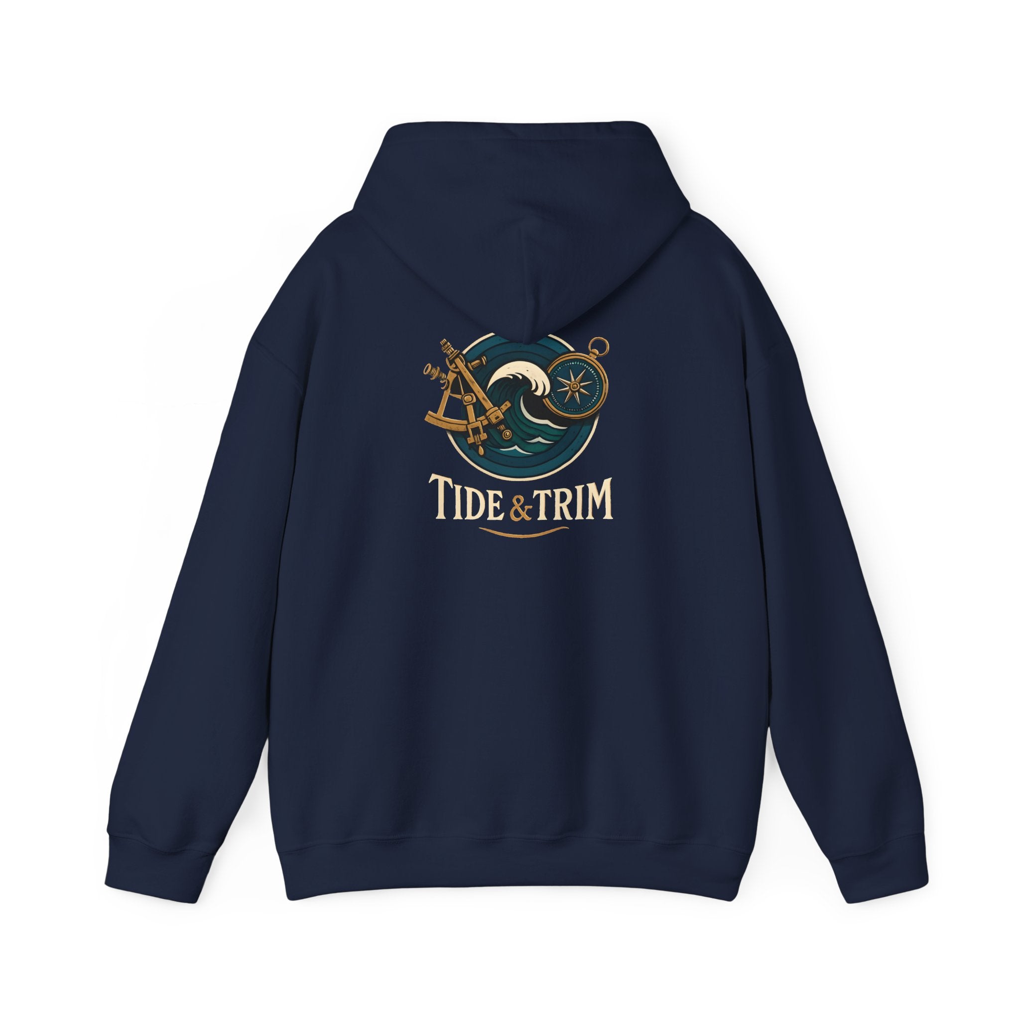 Nautical Navigation Instruments Hoodie — Maritime Compass & Sextant Pullover