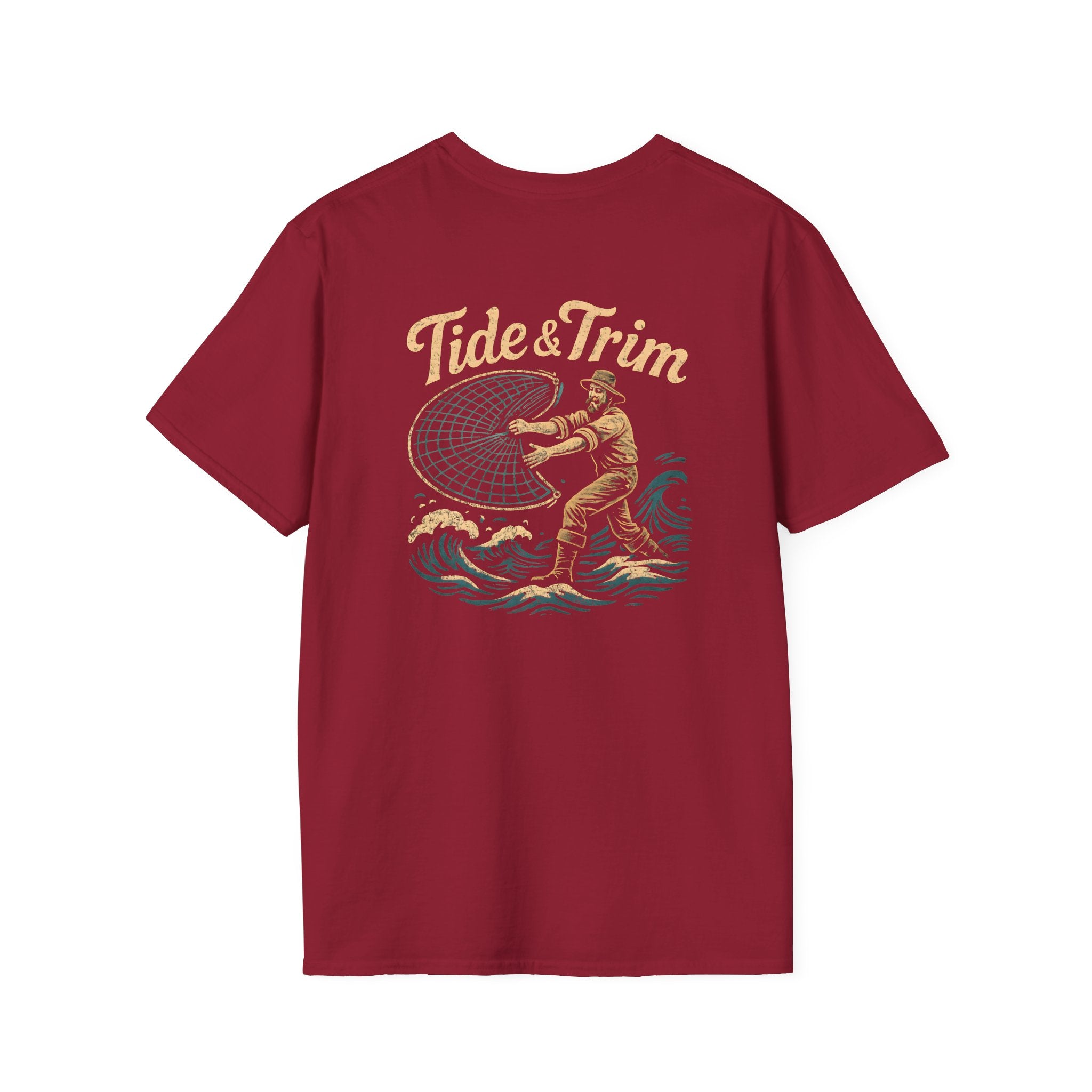 Vintage Throwing Cast Net Fishing T-Shirt — Fisherman Net Graphic