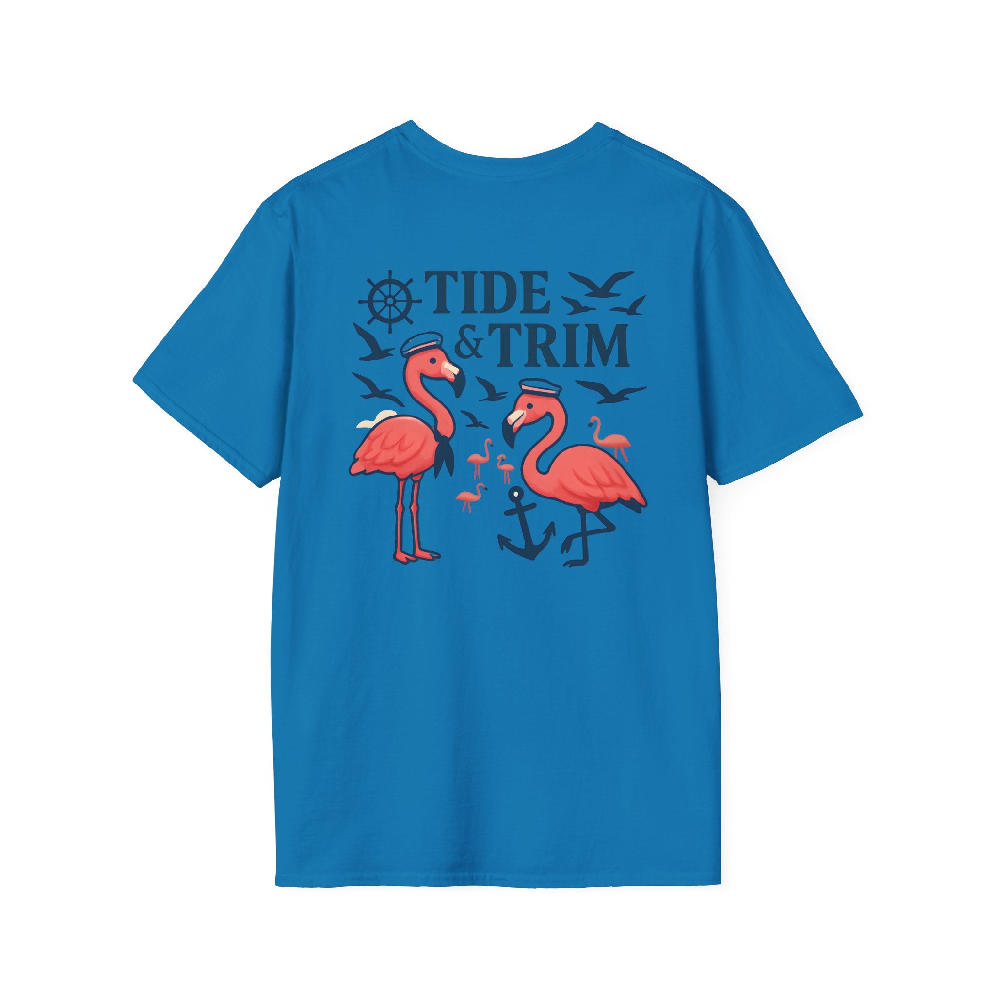 Nautical Flamingo Anchor T-Shirt — Beachy Tropical Sailor Tee
