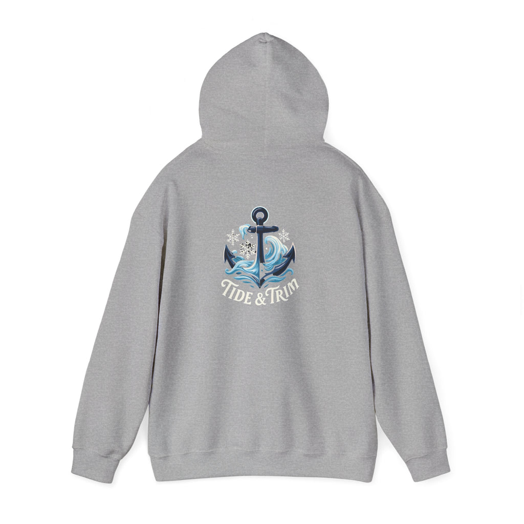 Tide & Trim Anchor Hoodie — Nautical Wave Pullover for Ocean Lovers