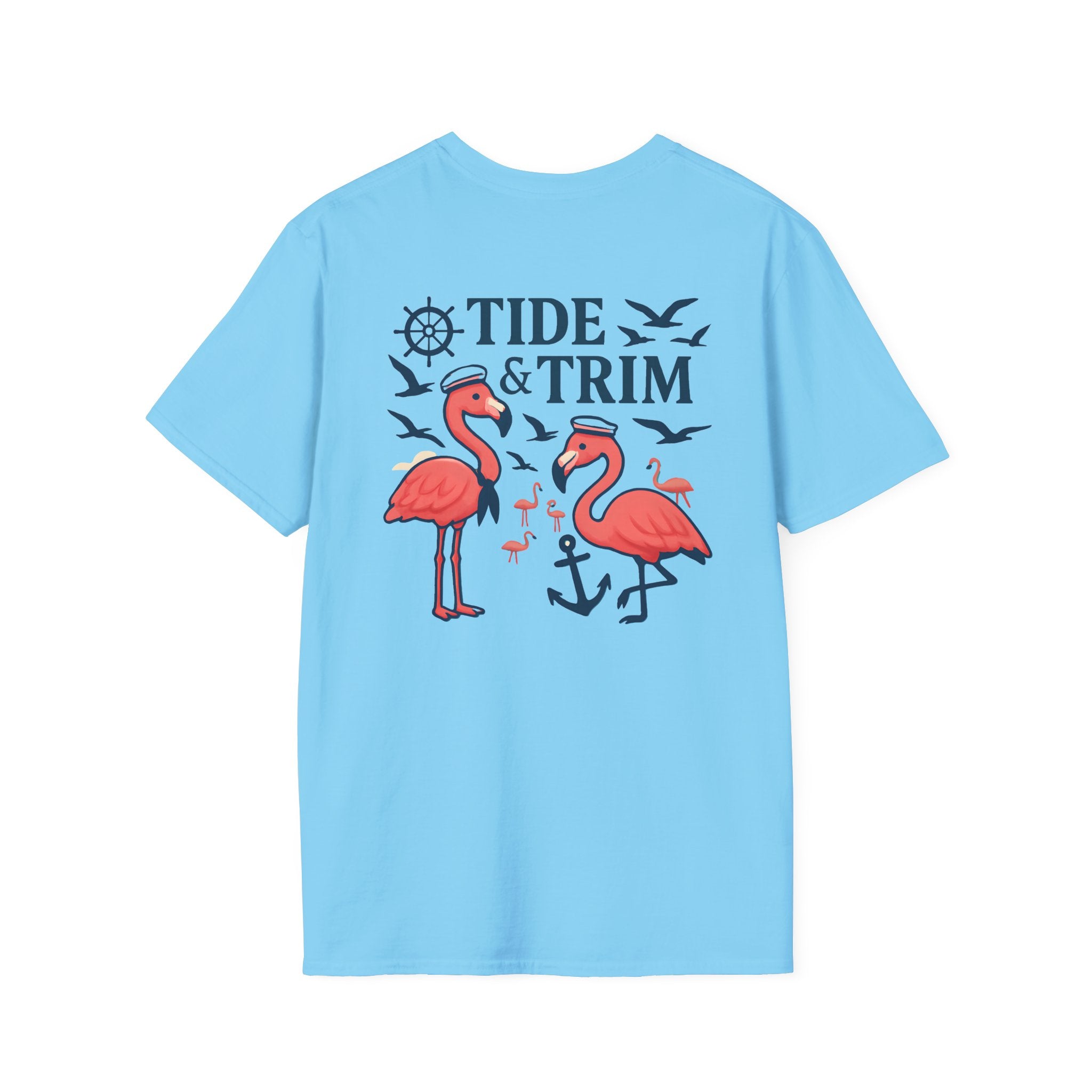 Nautical Flamingo Anchor T-Shirt — Beachy Tropical Sailor Tee