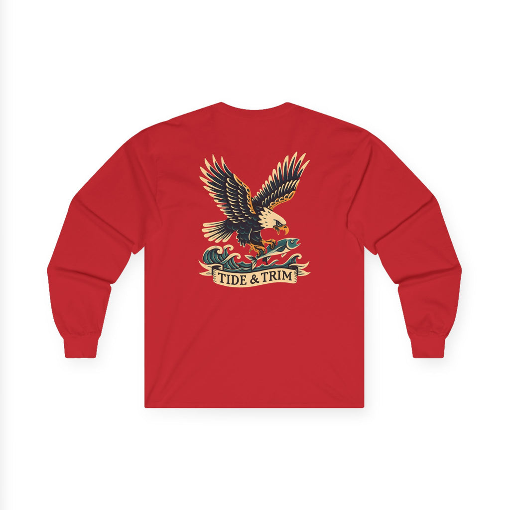 Nautical Eagle Fishing Long Sleeve Tee