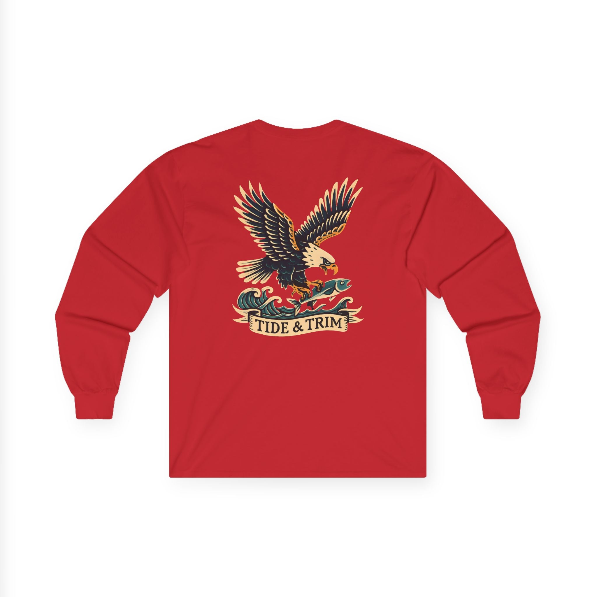 Nautical Eagle Fishing Long Sleeve Tee