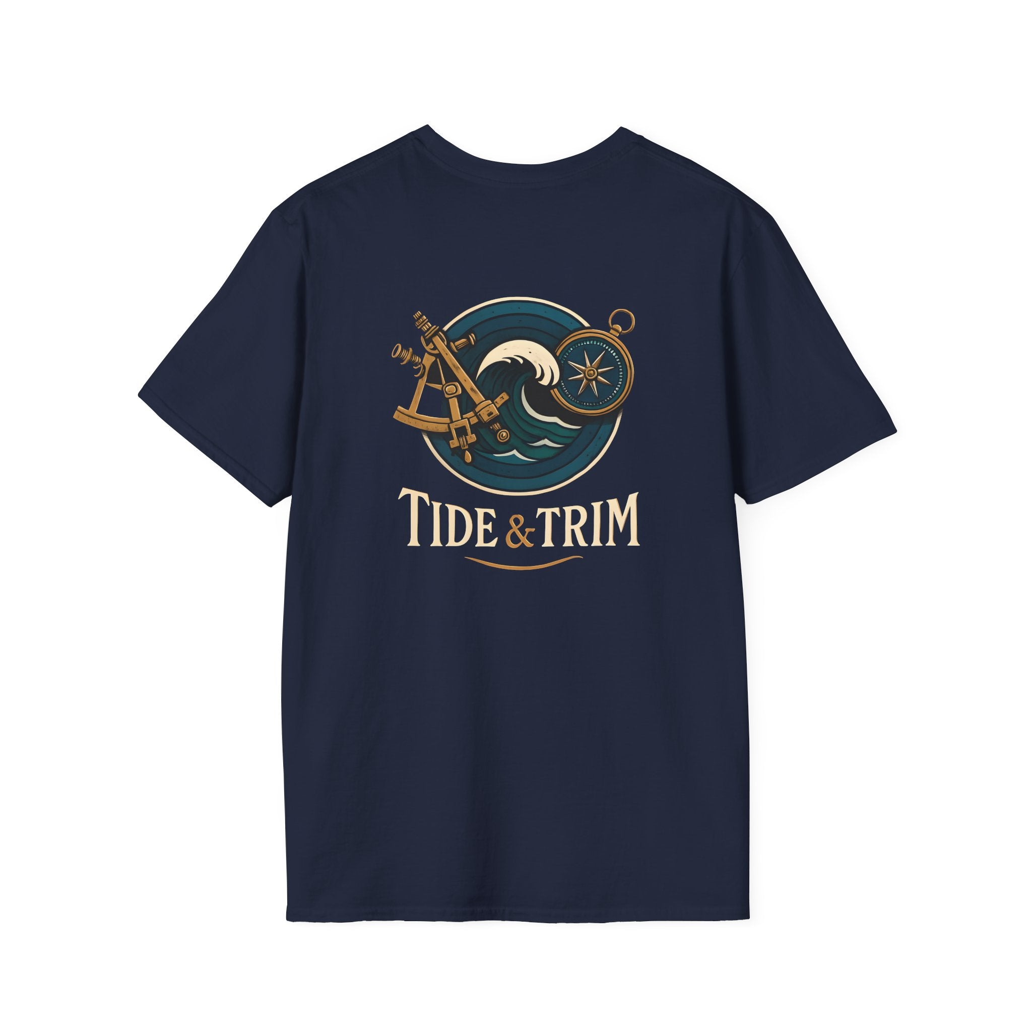 Nautical Navigation Instruments T-Shirt — Marine Compass & Sextant Design