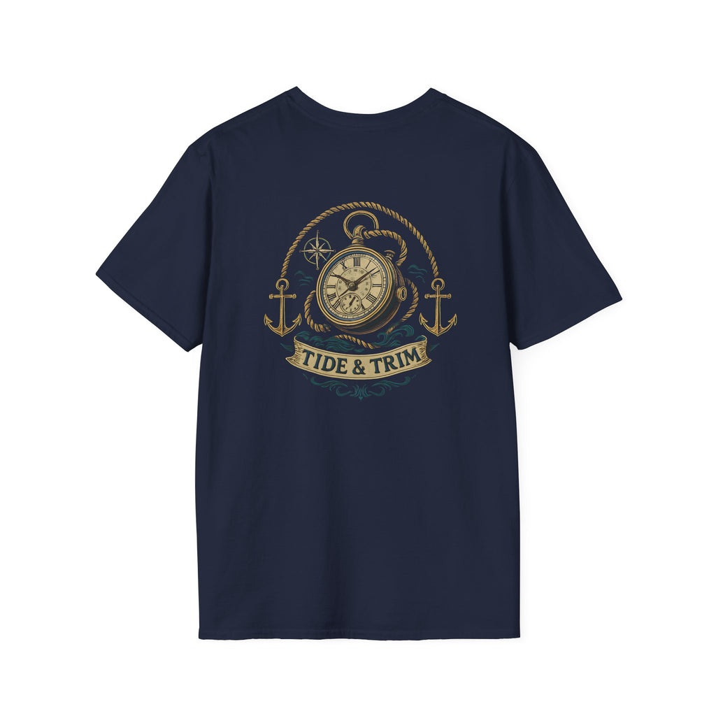 Nautical Compass T-Shirt — Tide & Trim Vintage Anchor Design