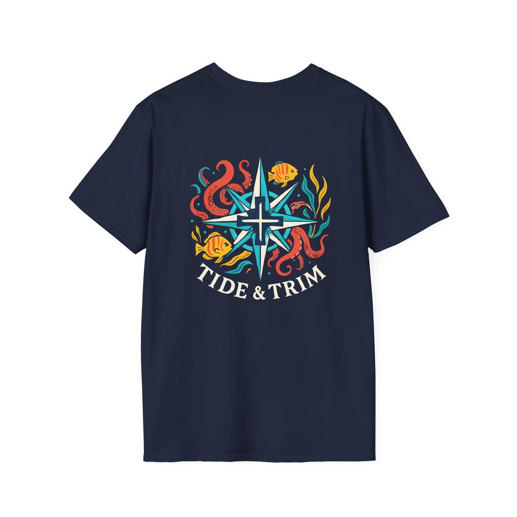 Compass Octopus Nautical T-Shirt — Sea Life Adventure Tee