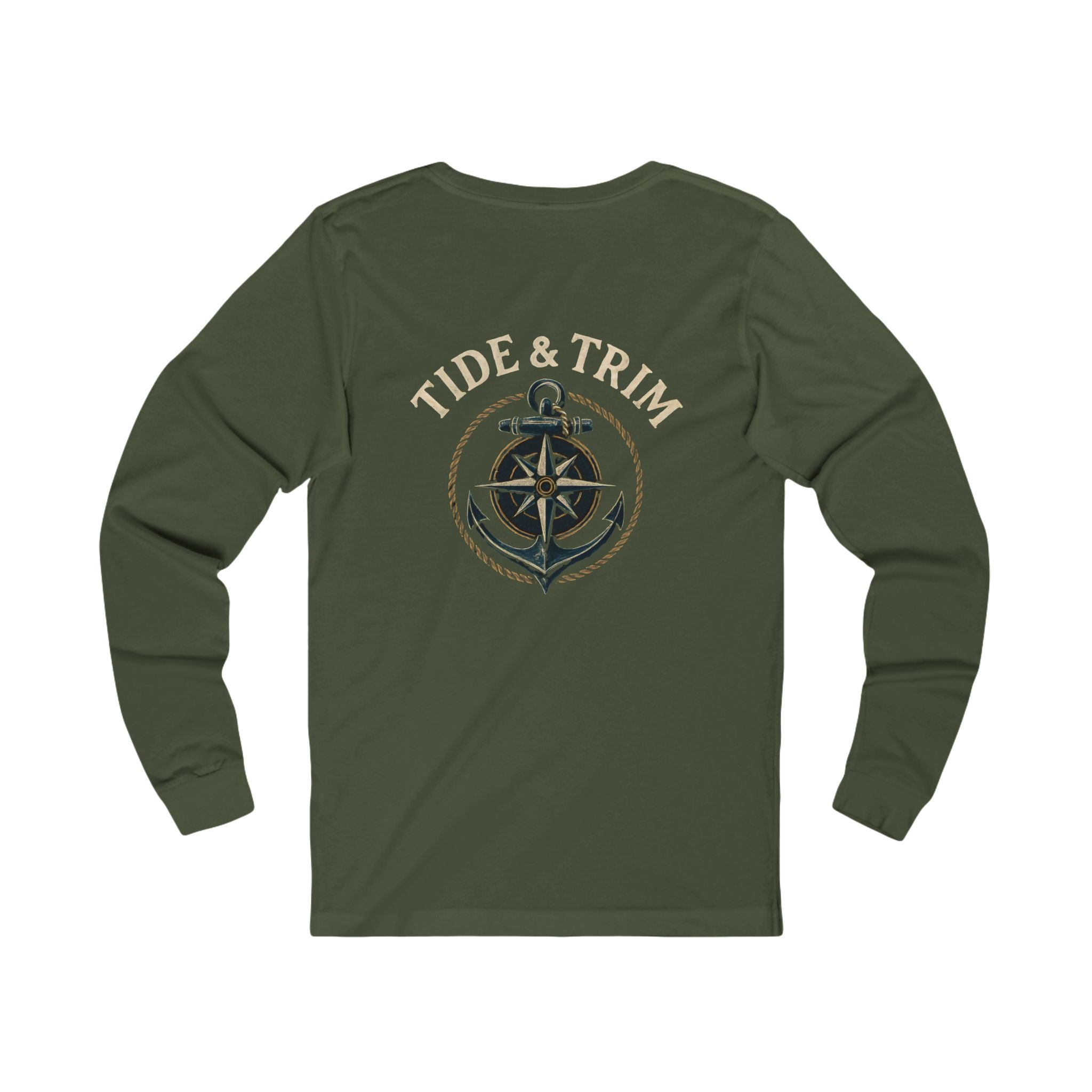 Tide & Trim Compass Long Sleeve Tee — Nautical Anchor Shirt