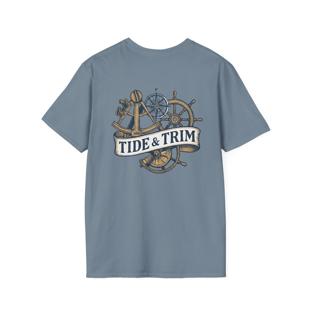 Nautical Anchor & Helm T-Shirt — Classic Maritime Anchor and Ship Wheel Tee