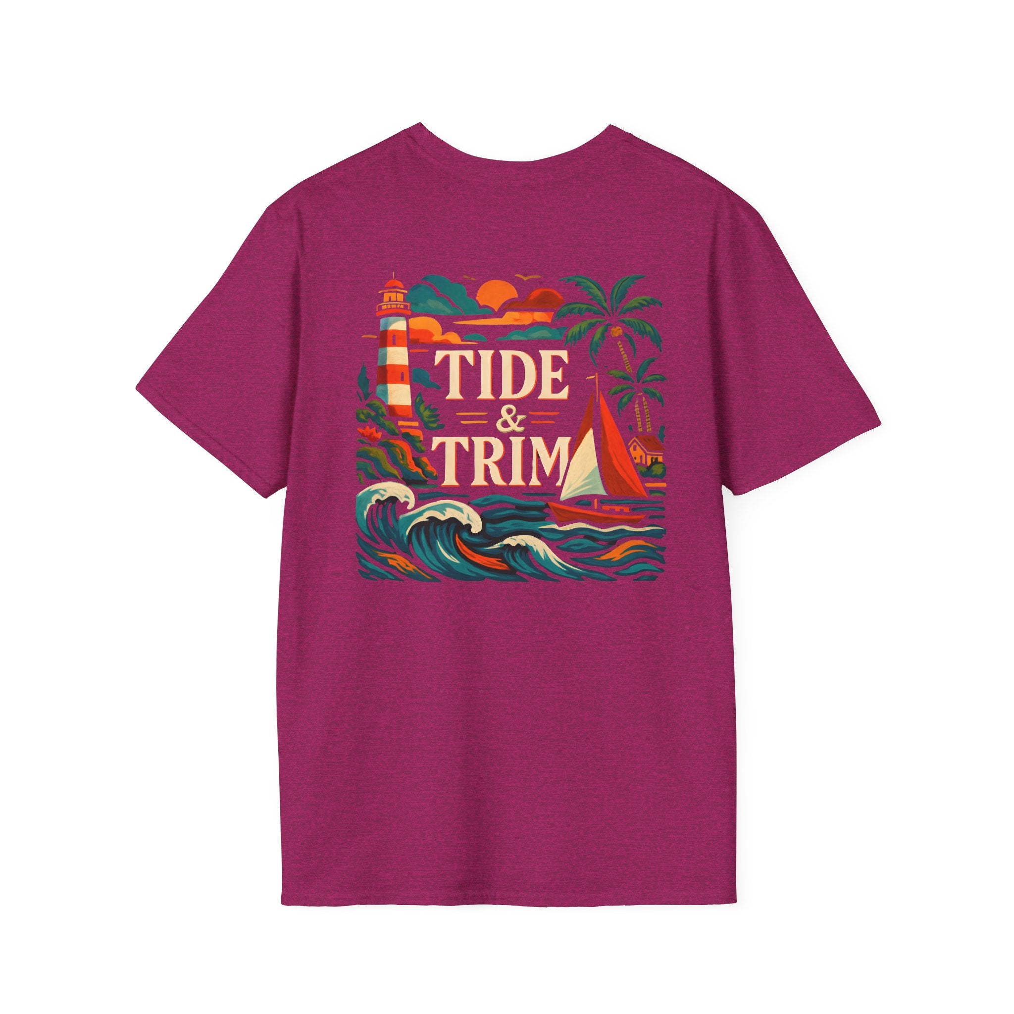 Lighthouse Sailboat Beach T-Shirt — Coastal Graphic Tee