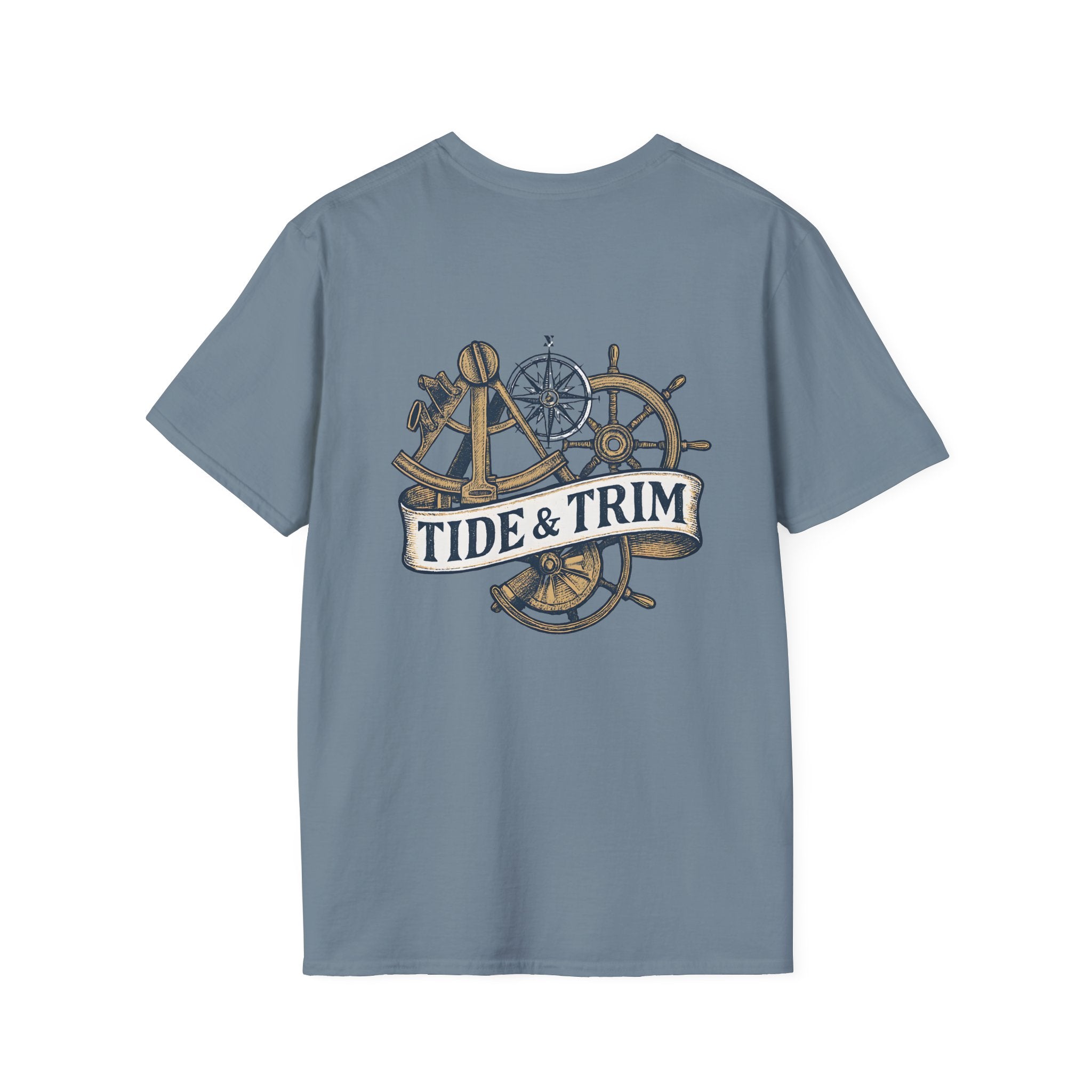 Nautical Anchor & Helm T-Shirt — Classic Maritime Anchor and Ship Wheel Tee