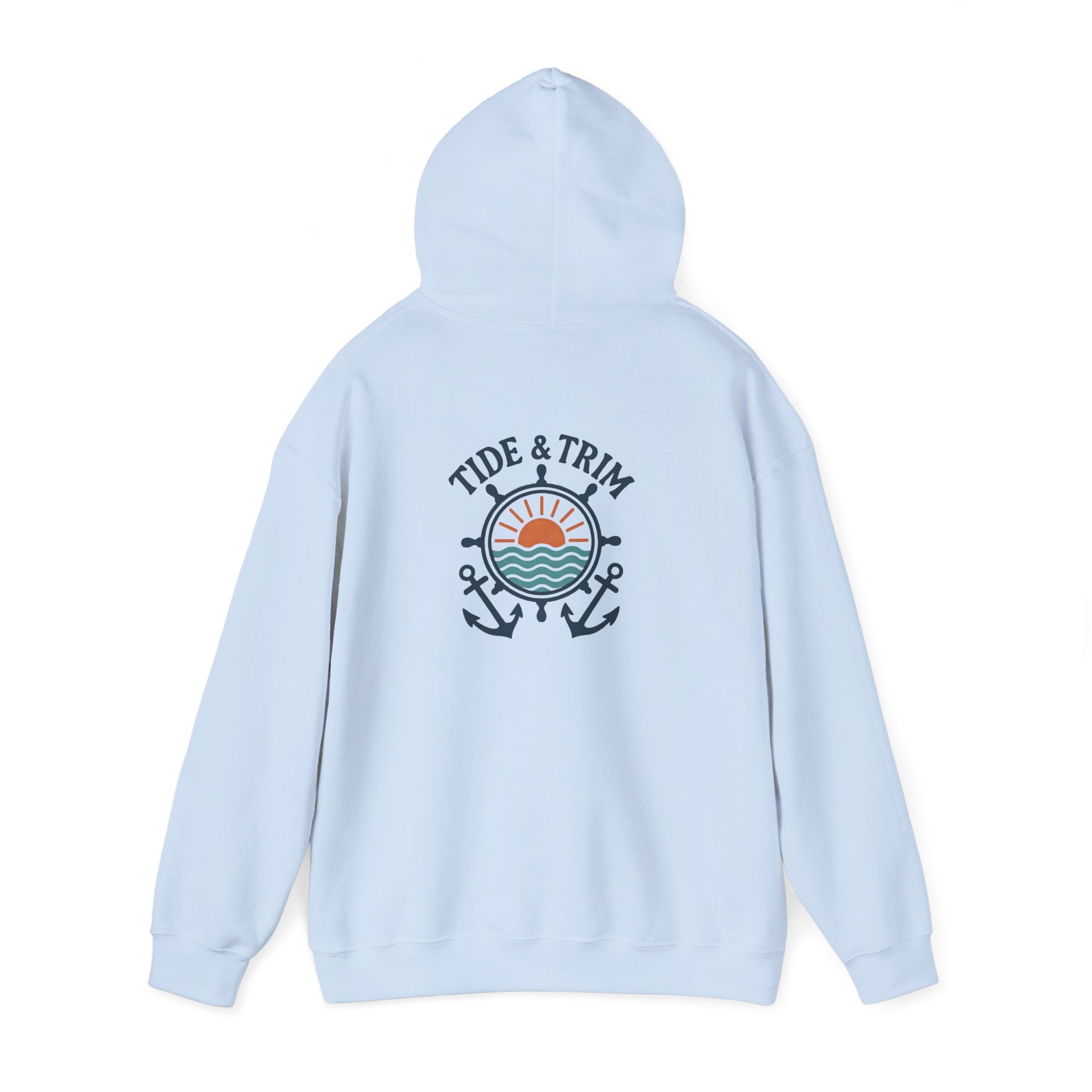 Nautical Sunset Anchor Hoodie — Ship Wheel Graphic Sweatshirt