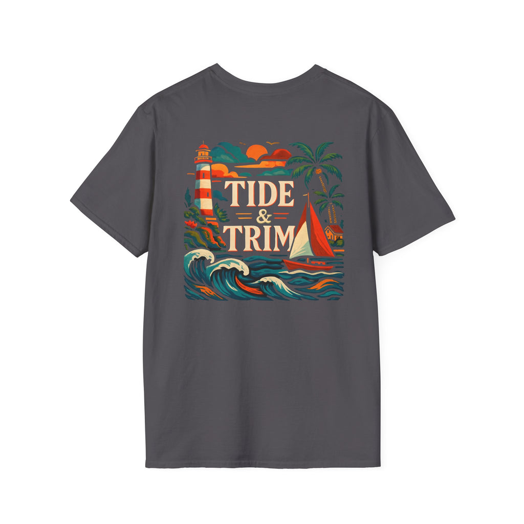 Lighthouse Sailboat Beach T-Shirt — Coastal Graphic Tee