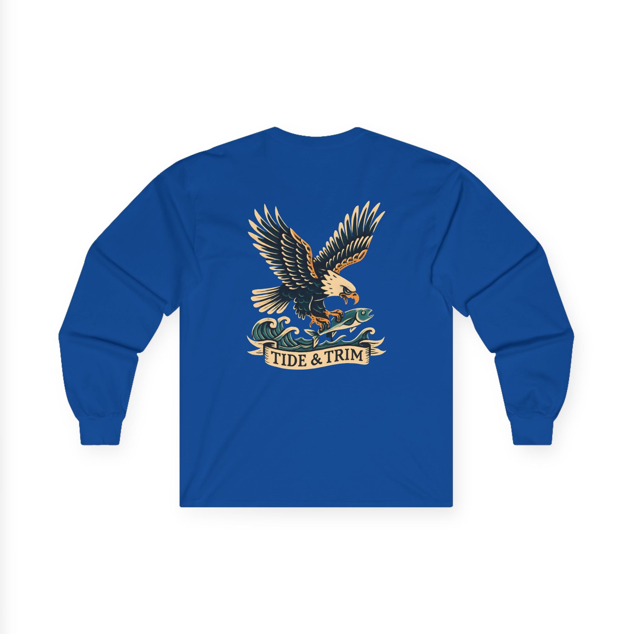 Nautical Eagle Fishing Long Sleeve Tee