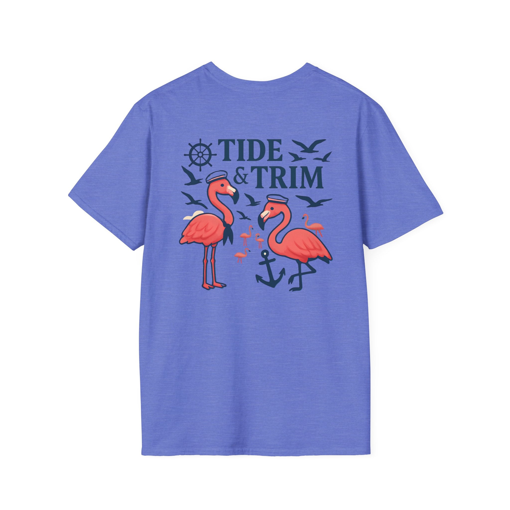 Nautical Flamingo Anchor T-Shirt — Beachy Tropical Sailor Tee