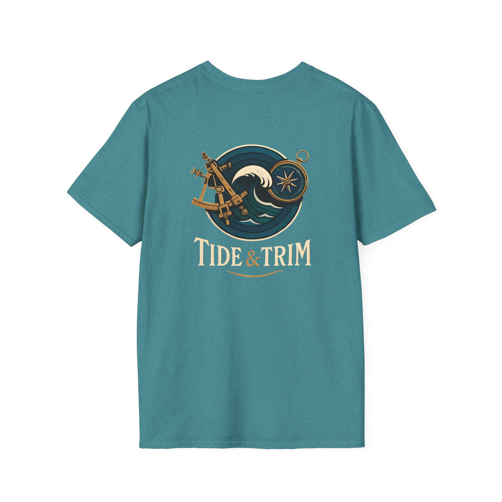 Nautical Navigation Instruments T-Shirt — Marine Compass & Sextant Design