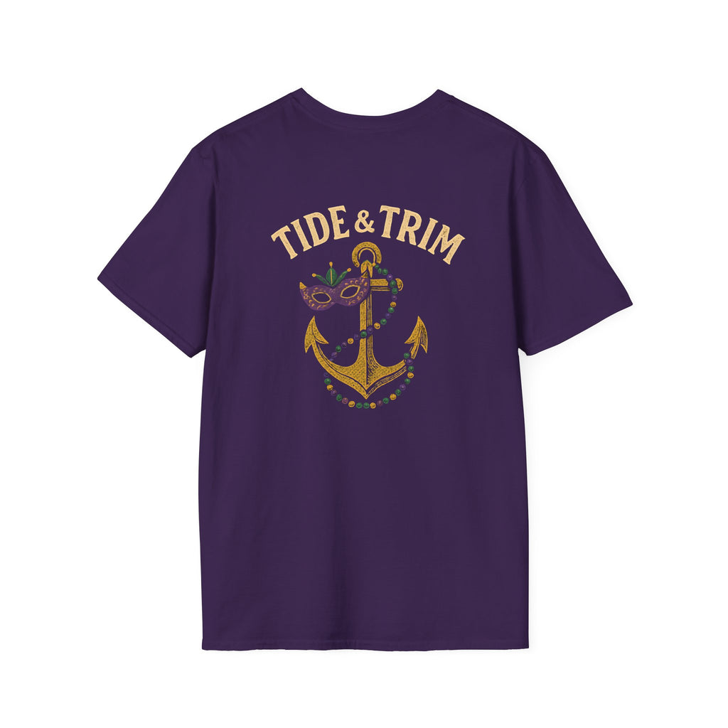 T-Shirt — Tide & Trim Anchor Mardi Gras Mask Tee