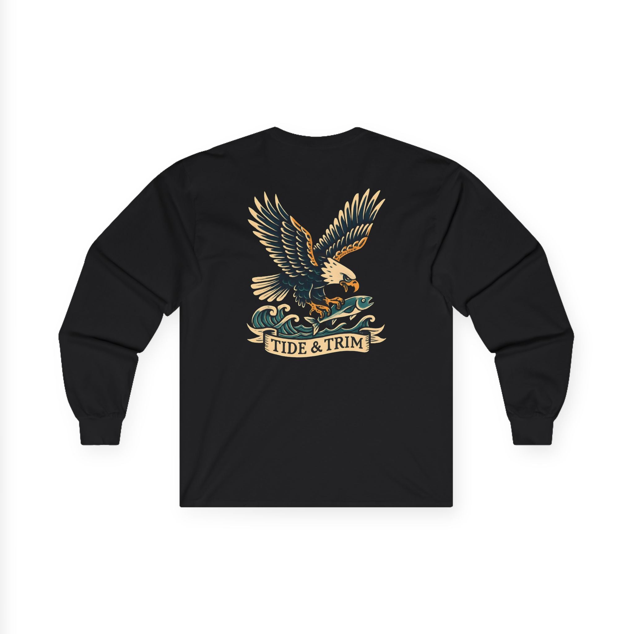 Nautical Eagle Fishing Long Sleeve Tee