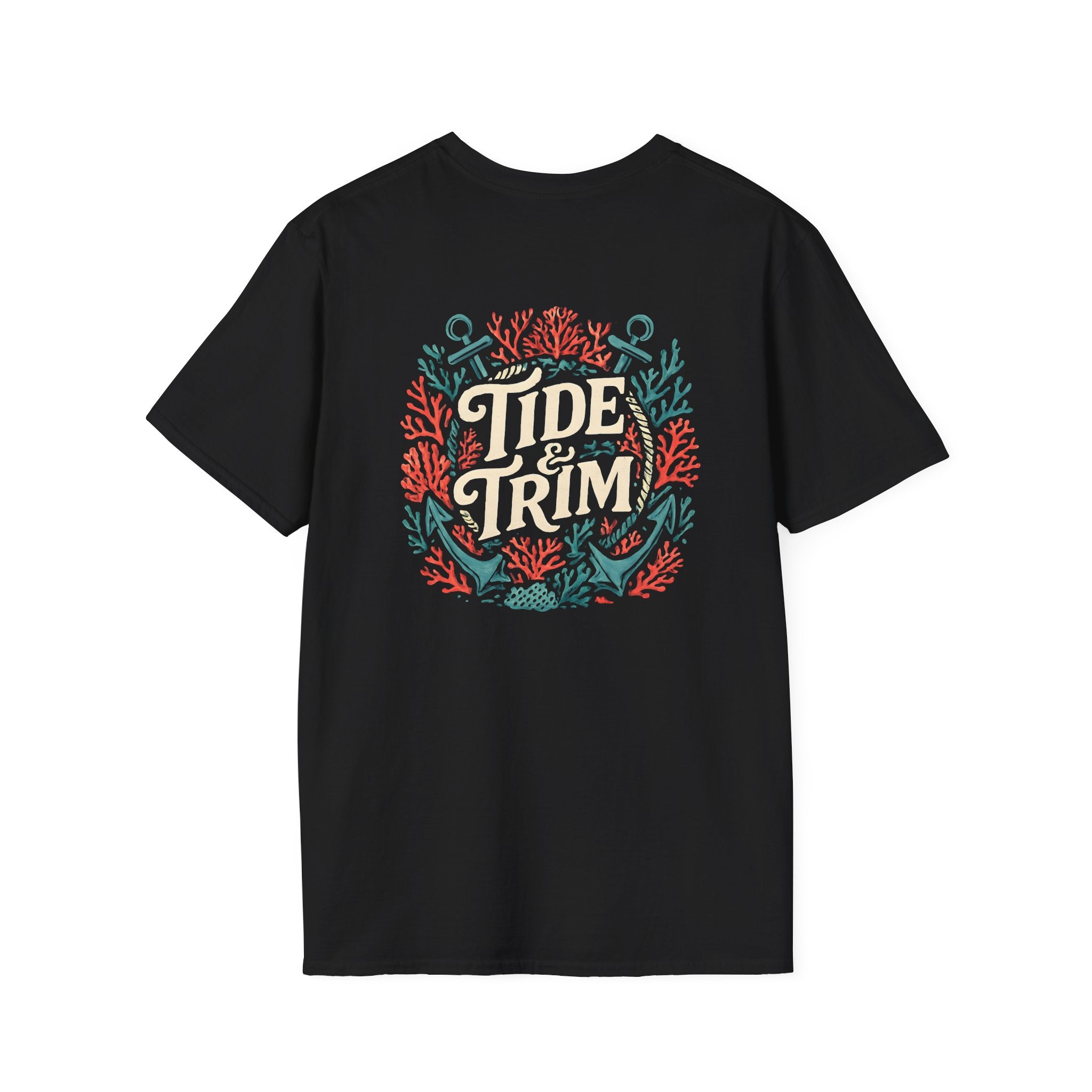 Tide & Trim Vintage Nautical T-Shirt — Anchors, Coral & Ocean Vibes