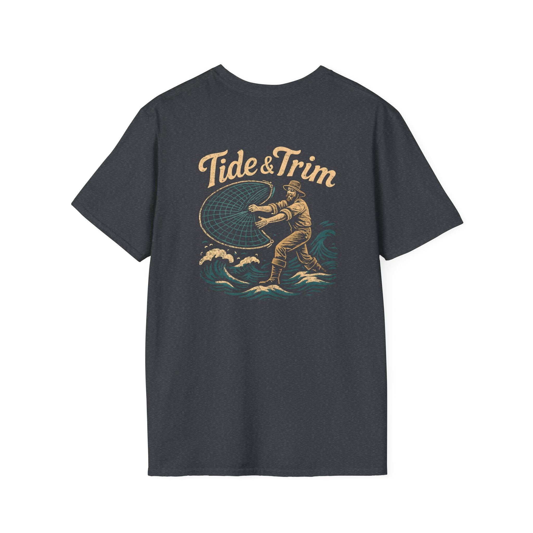 Vintage Throwing Cast Net Fishing T-Shirt — Fisherman Net Graphic