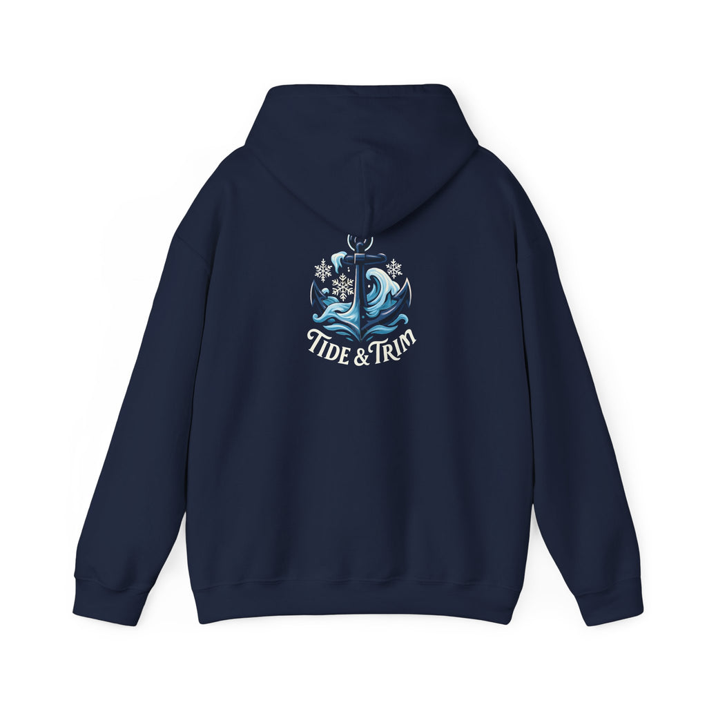 Tide & Trim Anchor Hoodie — Nautical Wave Pullover for Ocean Lovers