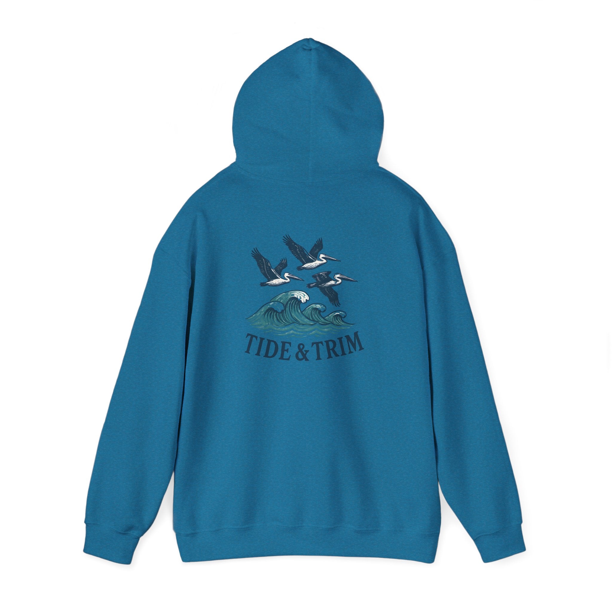 Nautical Pelicans Soaring Hoodie — Pelicans & Waves Crew Sweatshirt