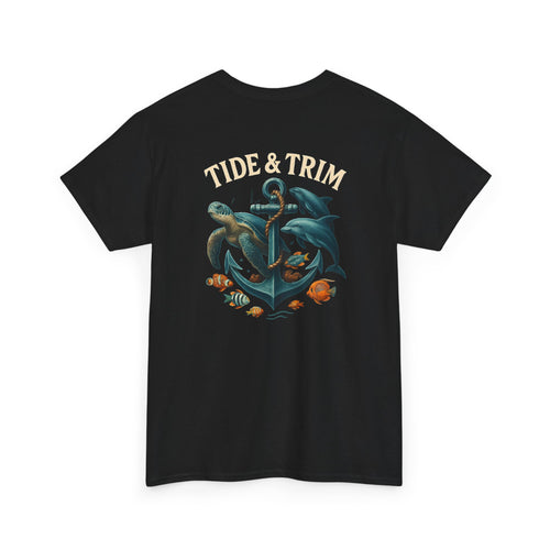 Anchor Sea Life T-Shirt — Turtle & Dolphin Nautical Graphic Tee