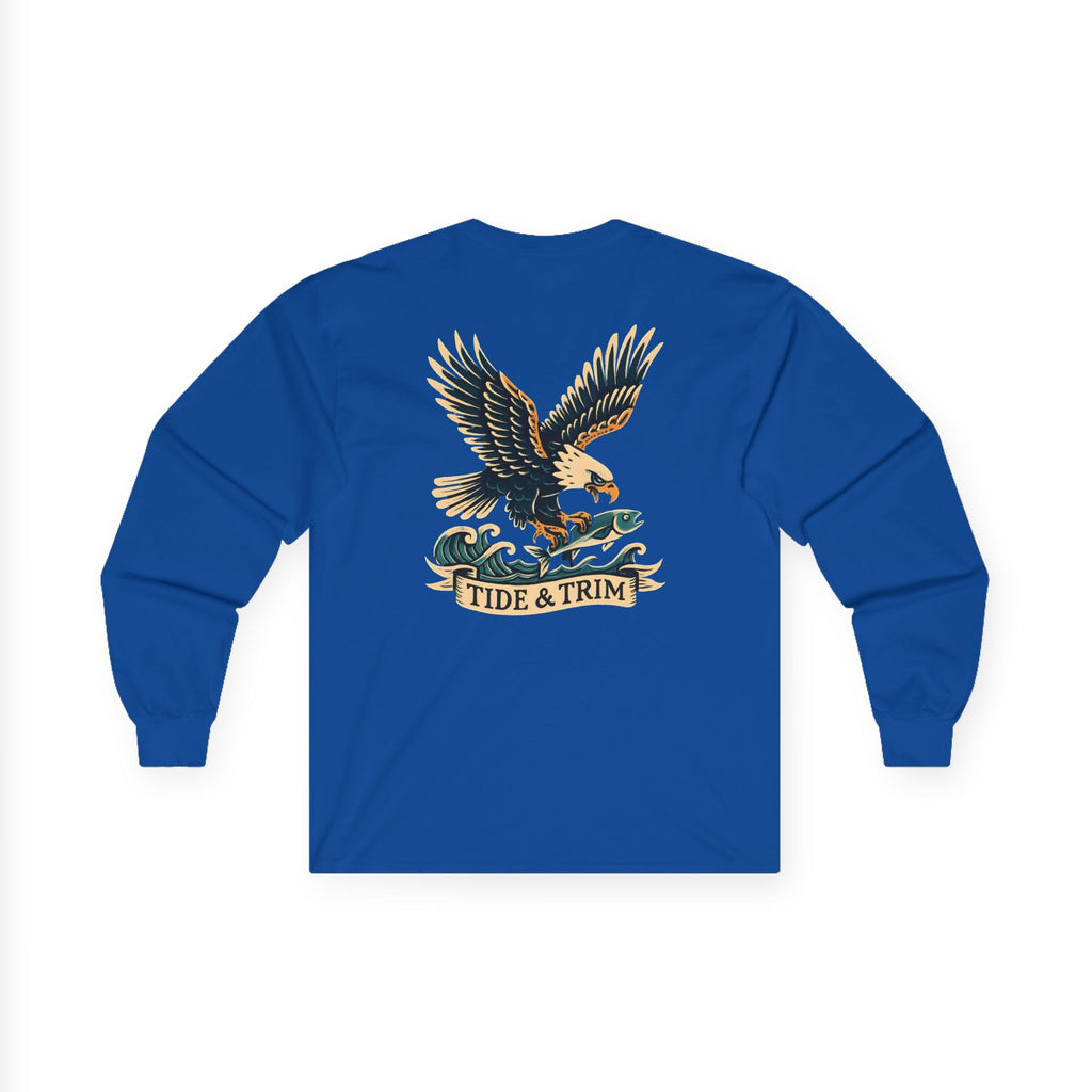 Nautical Eagle Fishing Long Sleeve Tee