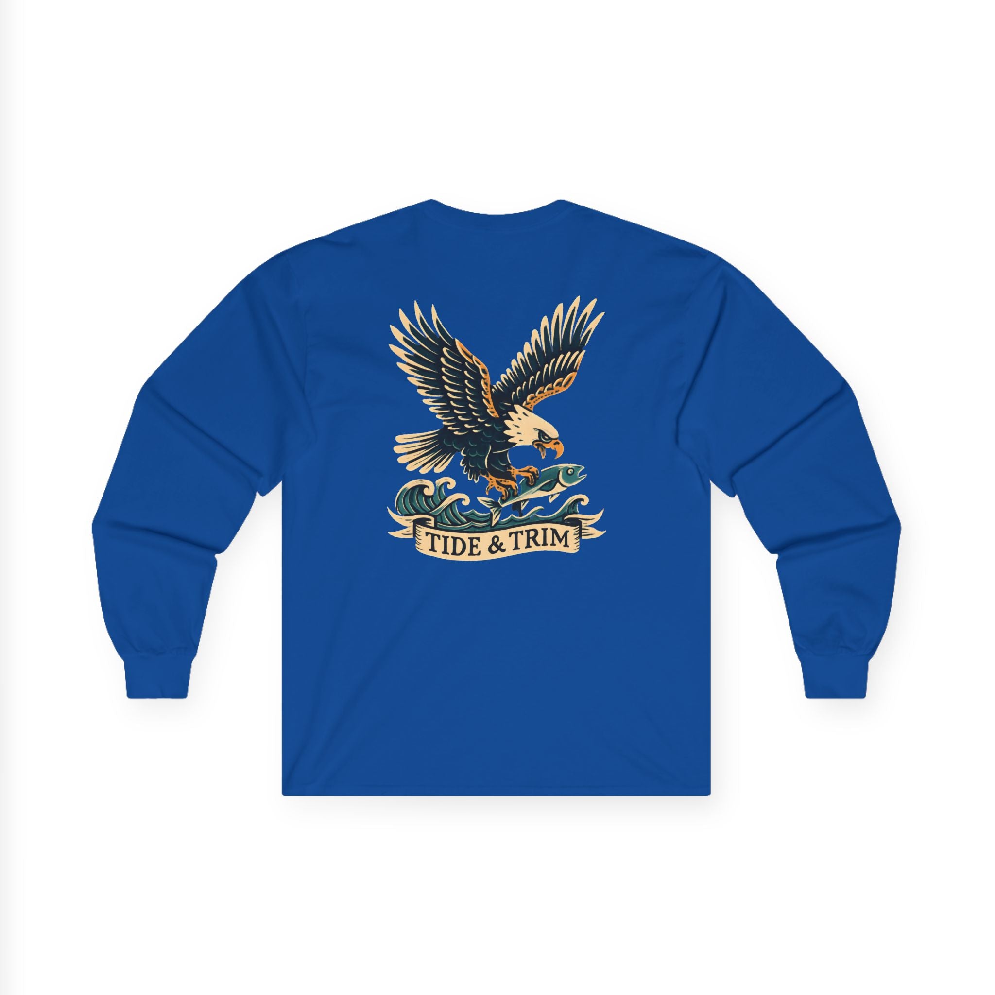 Nautical Eagle Fishing Long Sleeve Tee