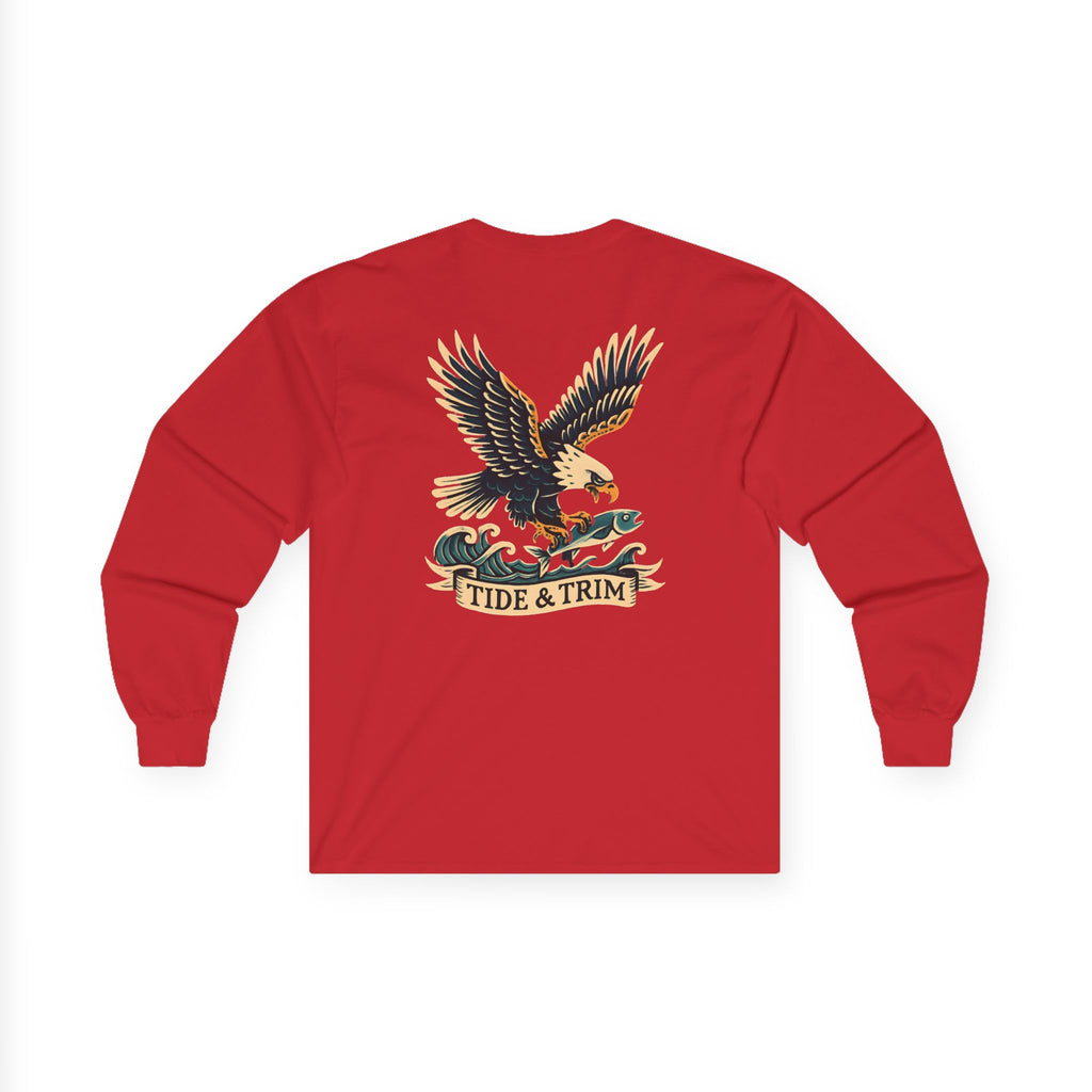 Nautical Eagle Fishing Long Sleeve Tee